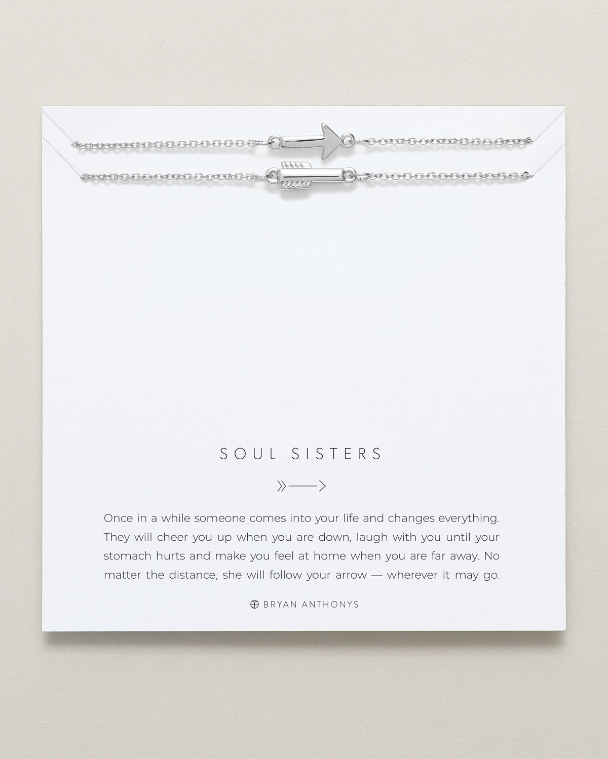 Bryan Anthonys dainty soul sisters best friend arrow necklaces set silver
