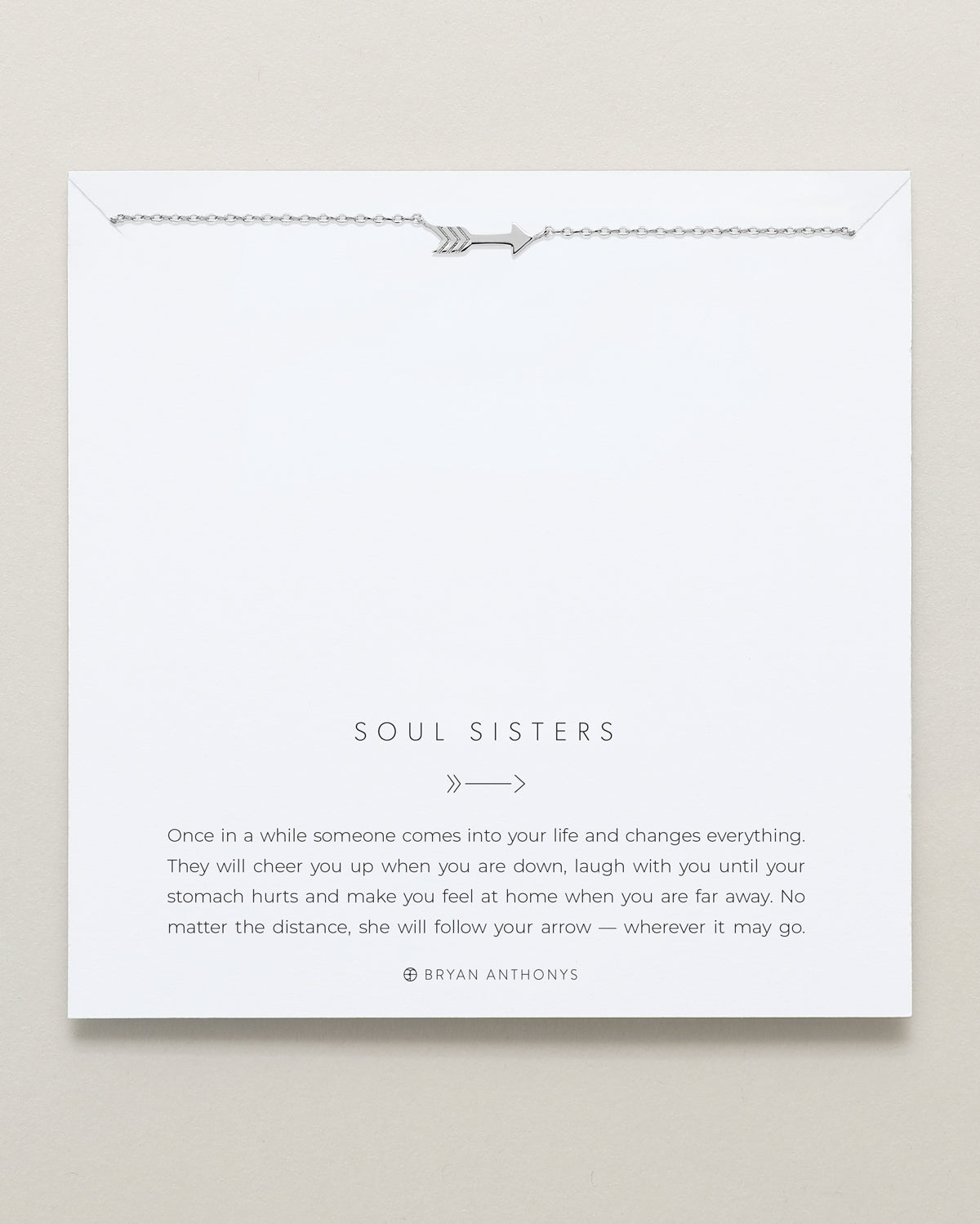 Bryan Anthonys Soul Sisters Silver Arrow Necklace On Card