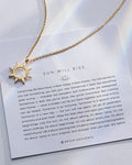 Sun Will Rise Necklace in 14k gold on card