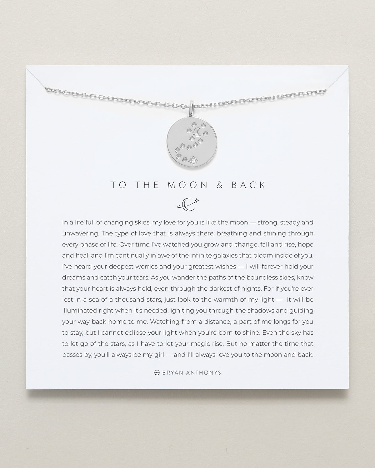 bryan anthonys father daughter to the moon and back necklace silver
