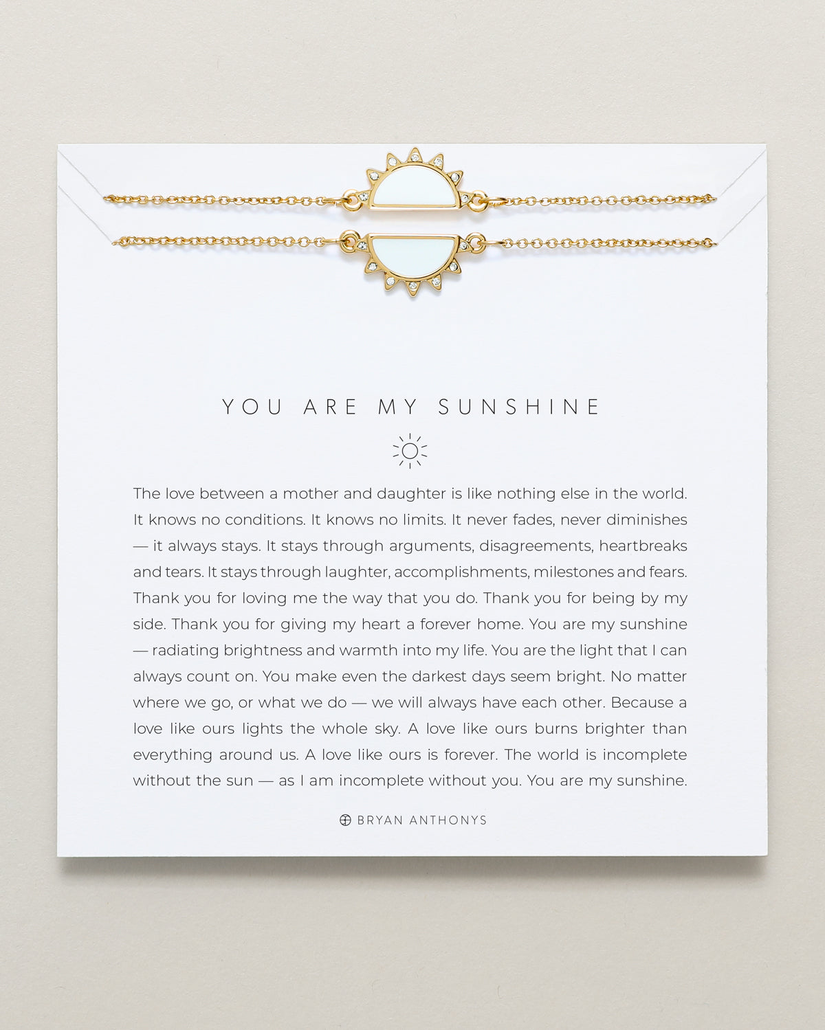 Bryan Anthonys you are my sunshine mother daughter necklace 14k gold