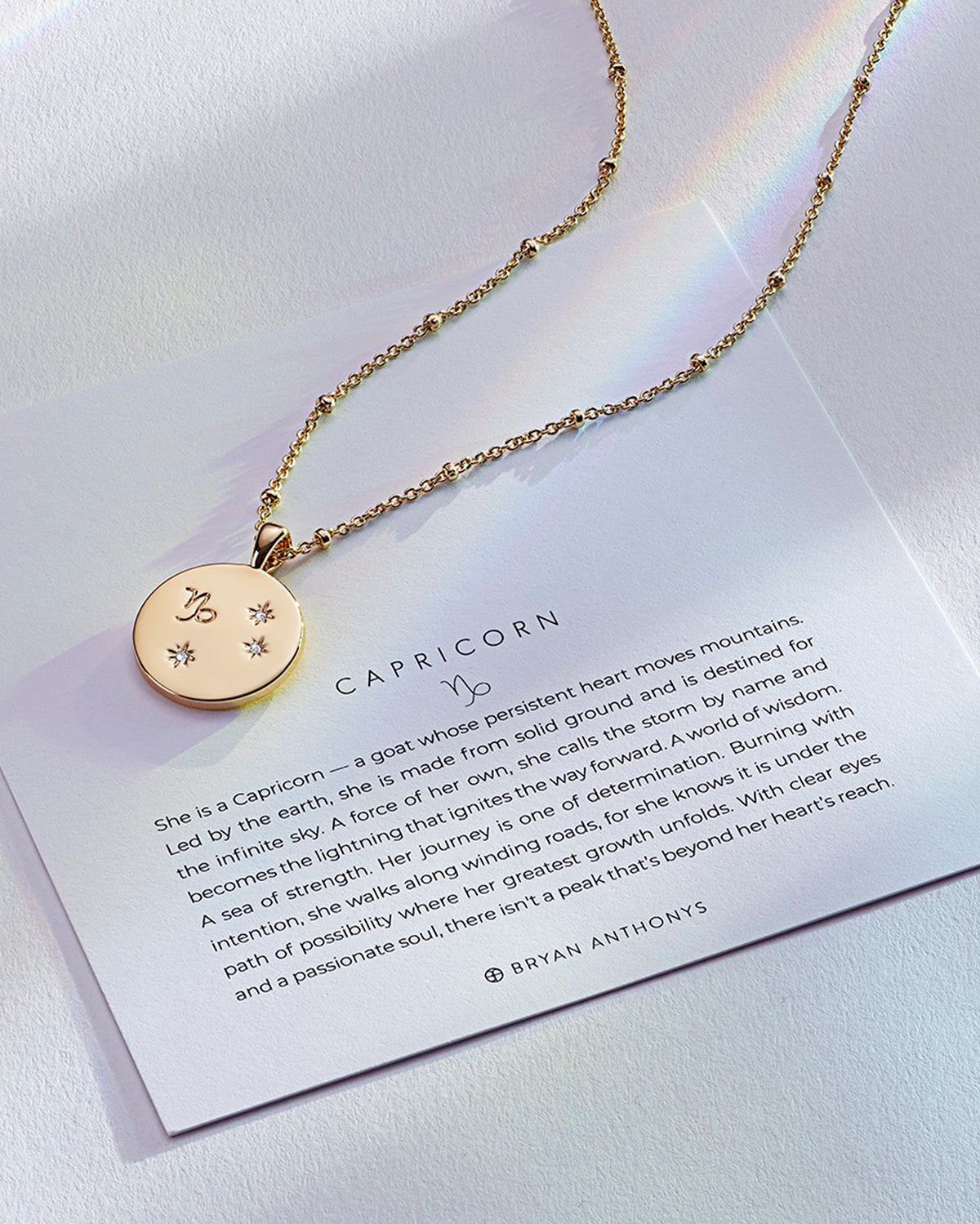 Capricorn Zodiac Sign Diamond Necklace – Popular J