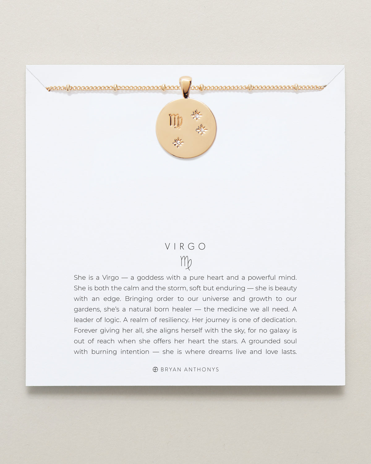Virgo — Zodiac Necklace carded