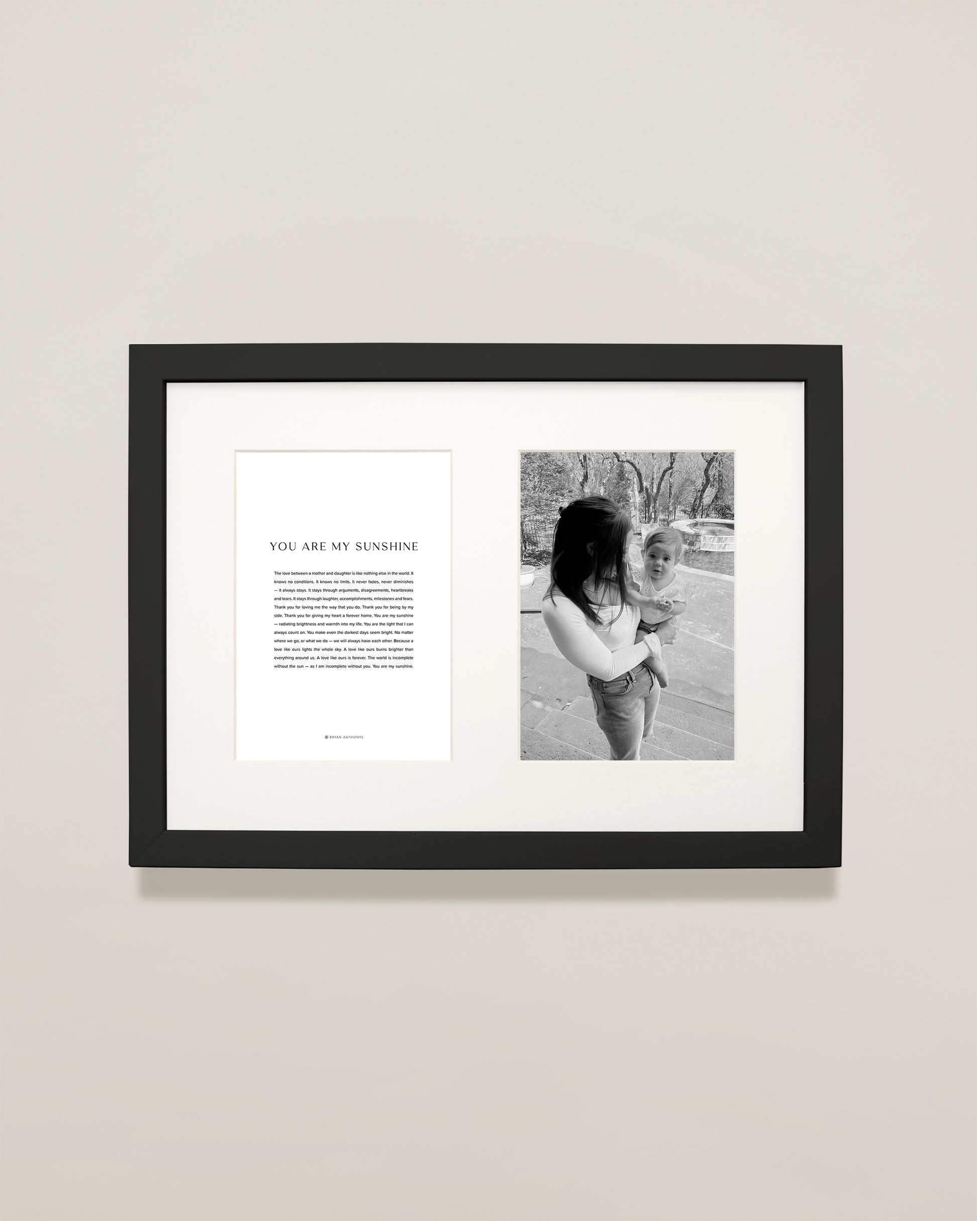 Bryan Anthonys Personalized Prints You Are My Sunshine Customizable Framed 14x10 Print 15x11 Black Frame