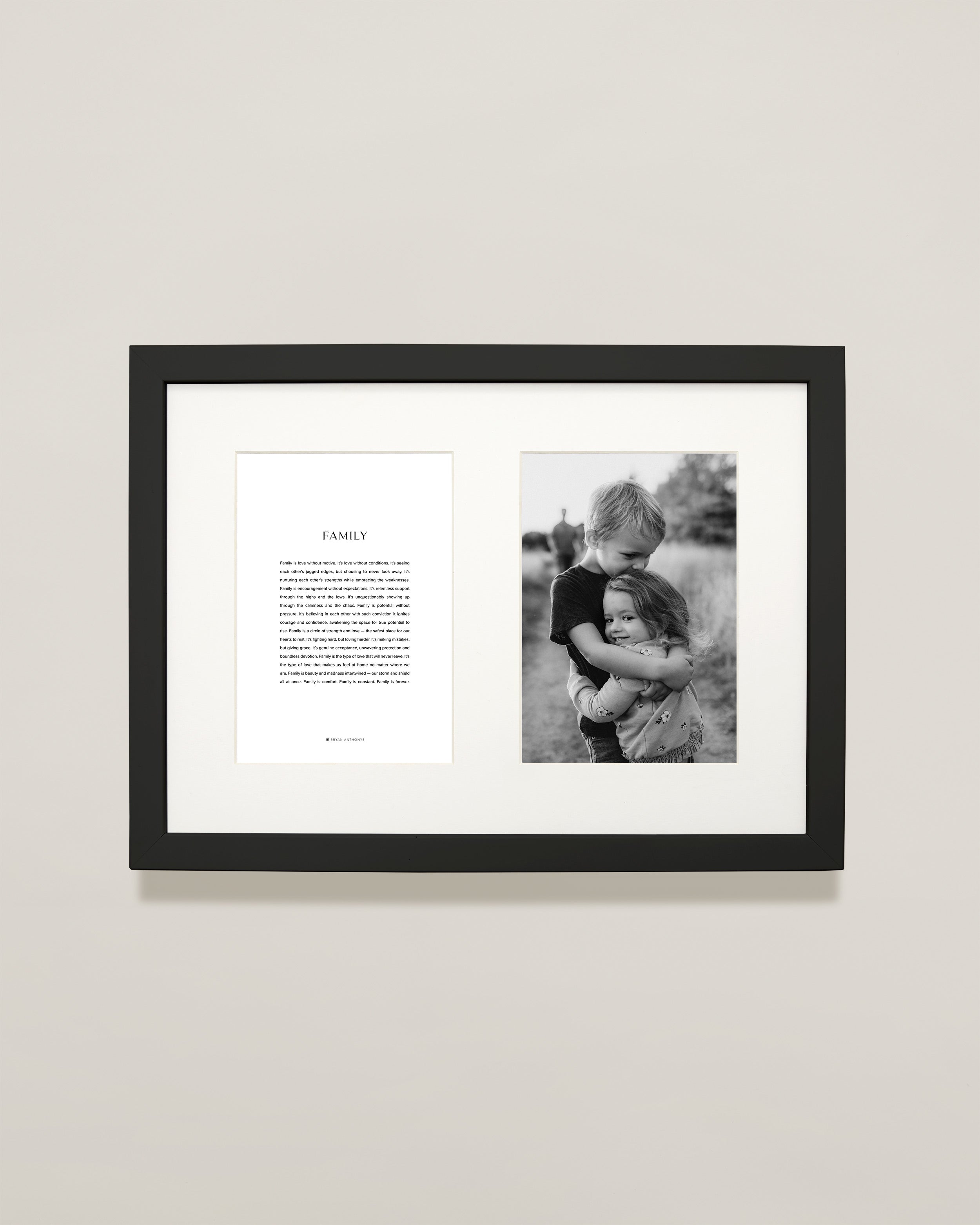 Bryan Anthonys Home Decor Family Personalized Prints Double Frame 15x11 Black Frame