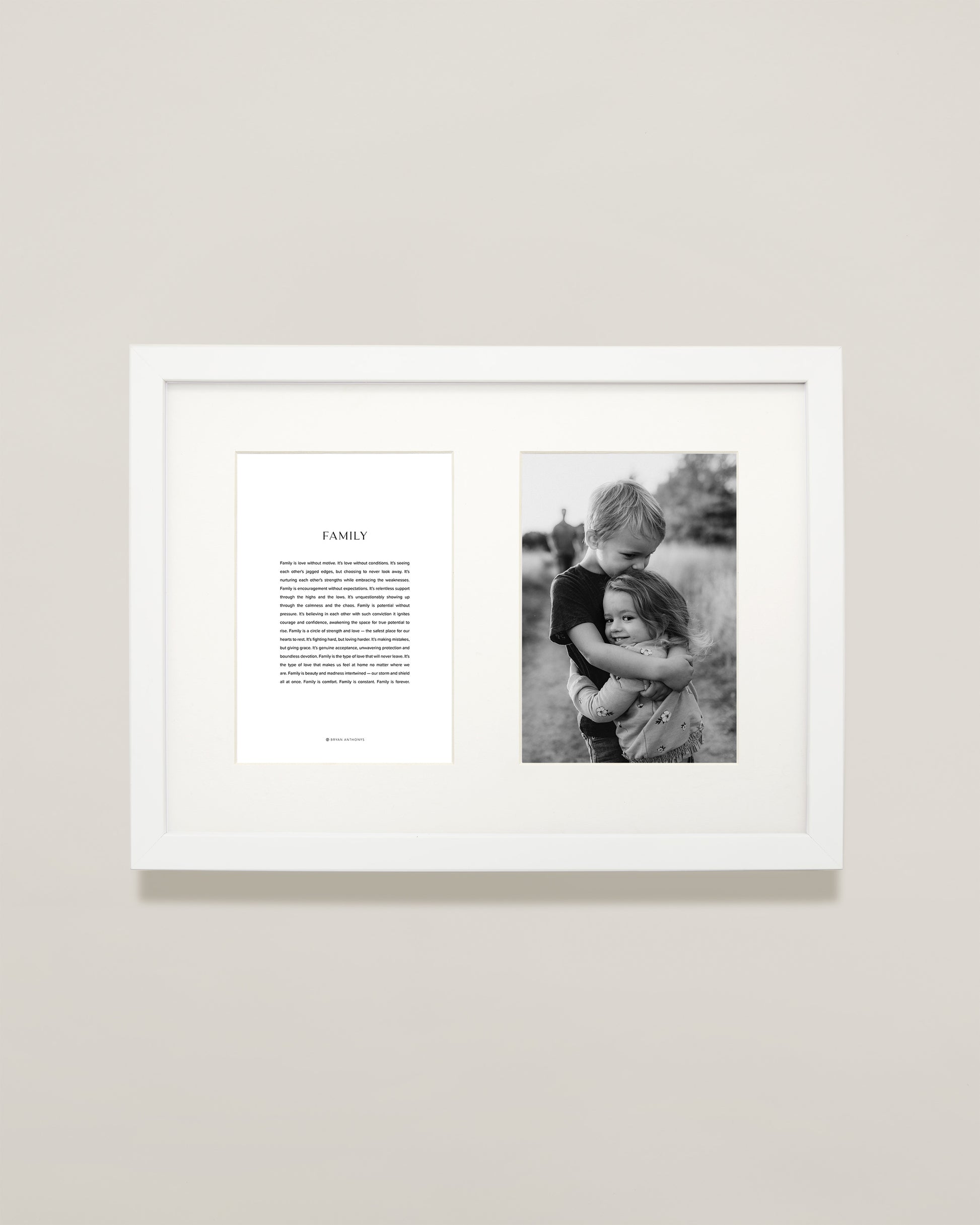 Bryan Anthonys Home Decor Family Personalized Prints Double Frame 15x11 White Frame