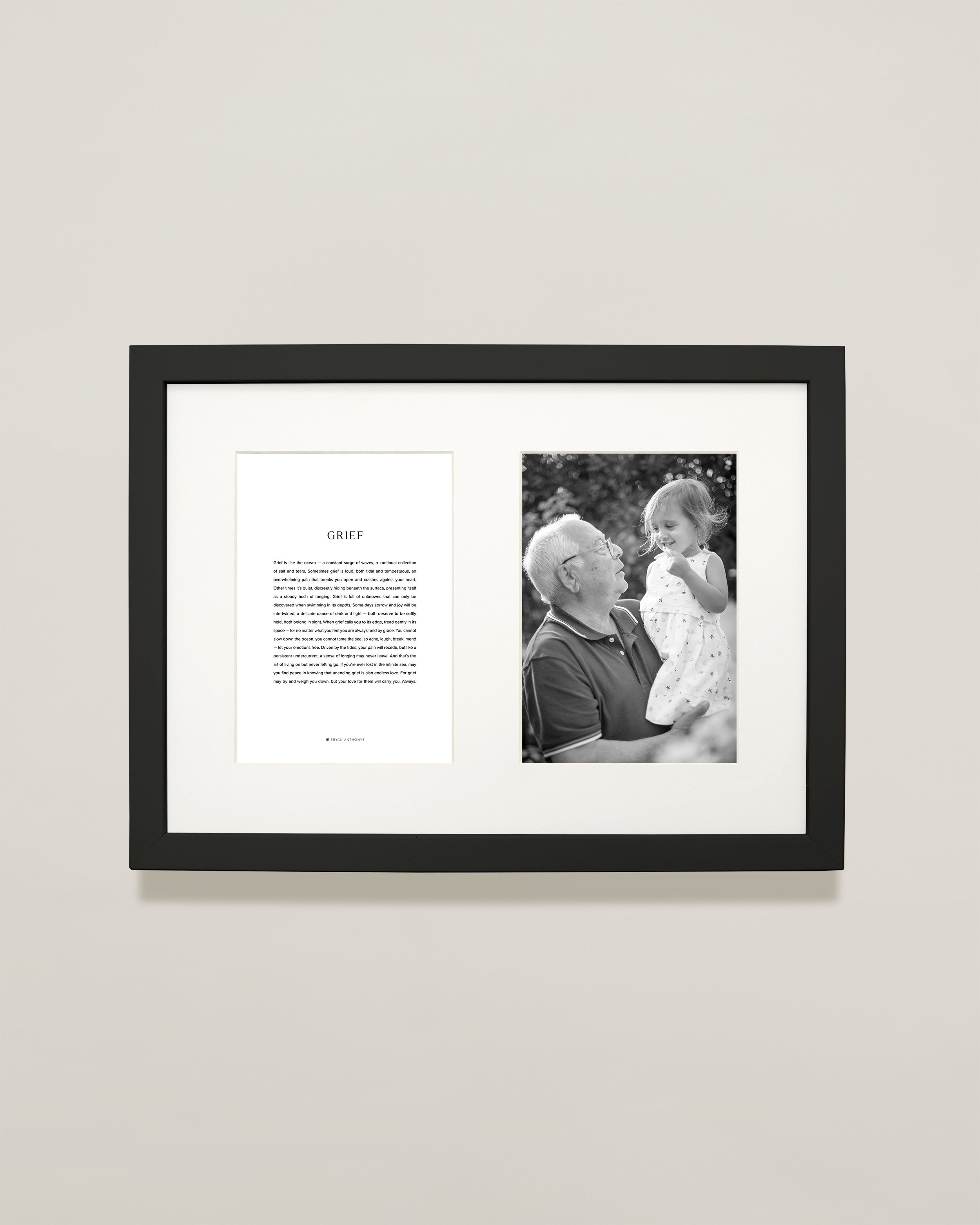 Bryan Anthonys Home Decor Personalized Prints Grief Double Frame 15x11 Black