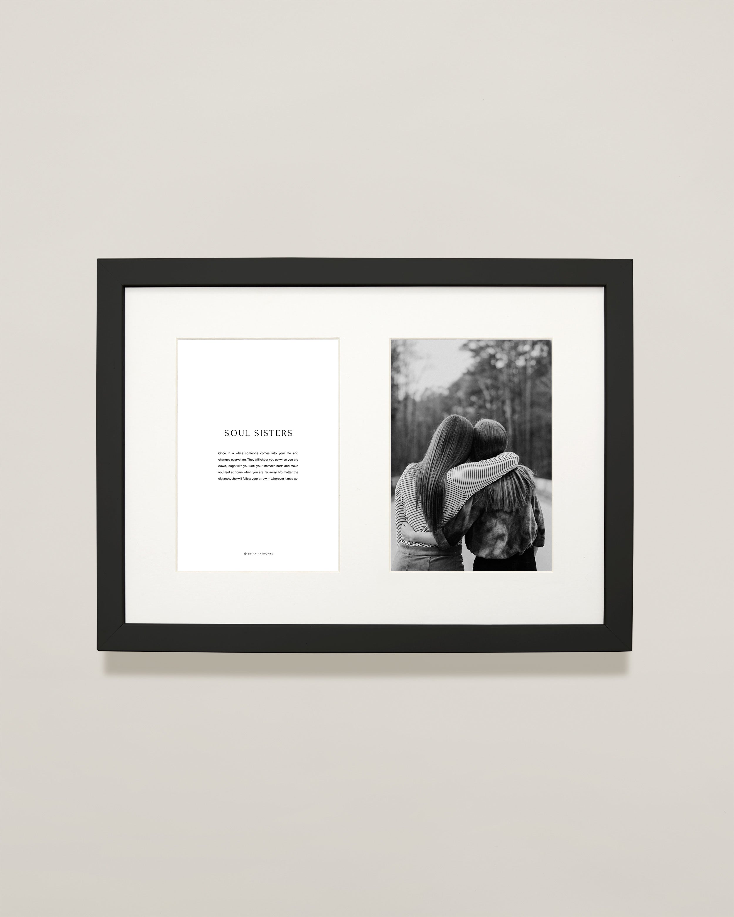 Bryan Anthonys Home Decor Personalized Prints Soul Sisters Double Frame 15x11 Black