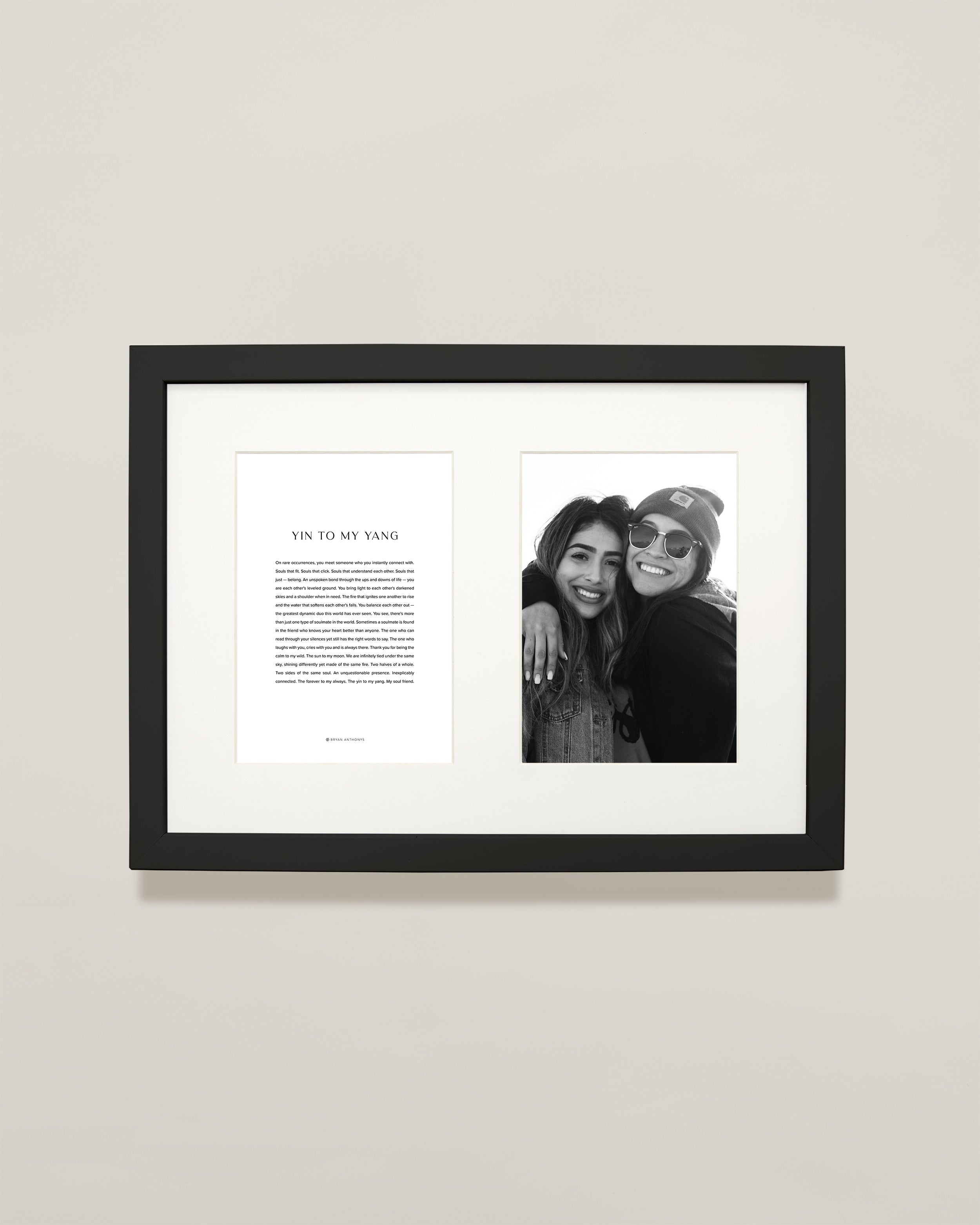 Bryan Anthonys Home Decor Personalized Prints Yin To My Yang Double Framed Print 15x11 Black