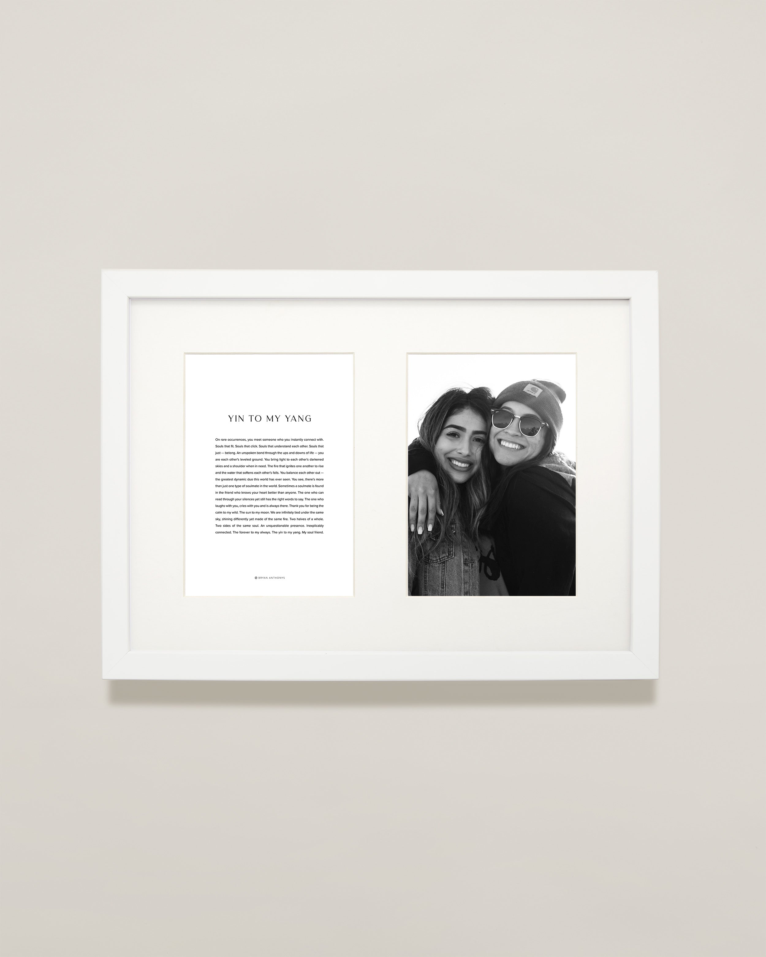 Bryan Anthonys Home Decor Personalized Prints Yin To My Yang Double Framed Print 15x11 White