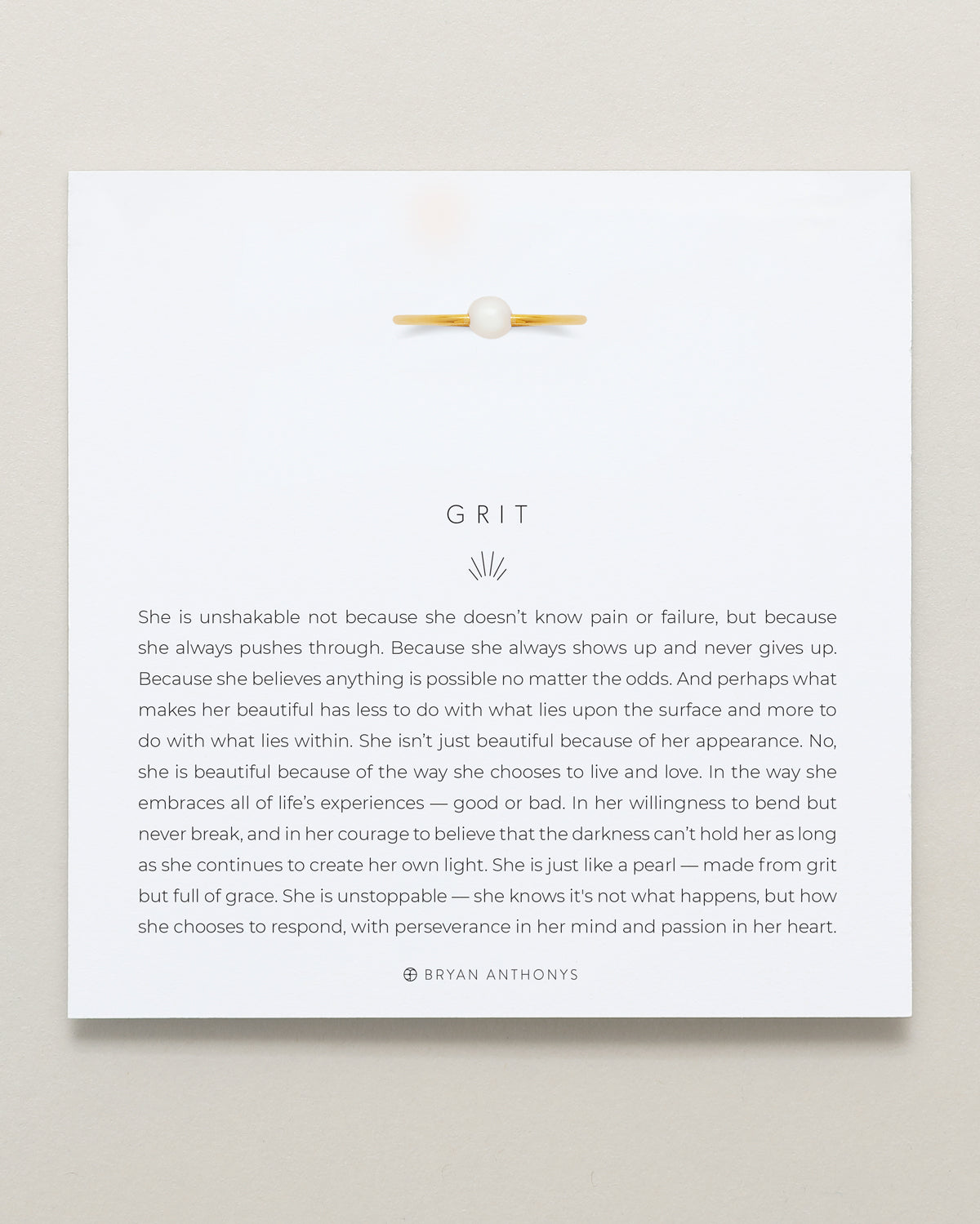 Bryan Anthonys Grit Pearl Gold Ring On Card