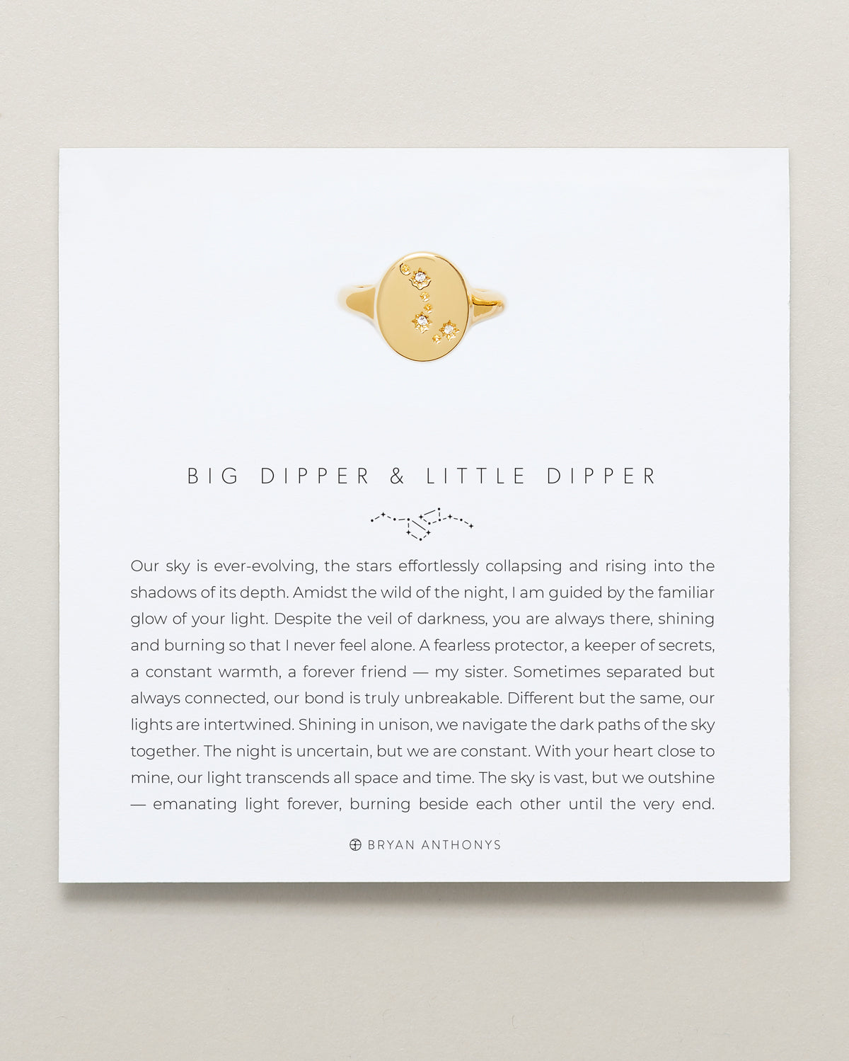 Big Dipper Signet Ring on card