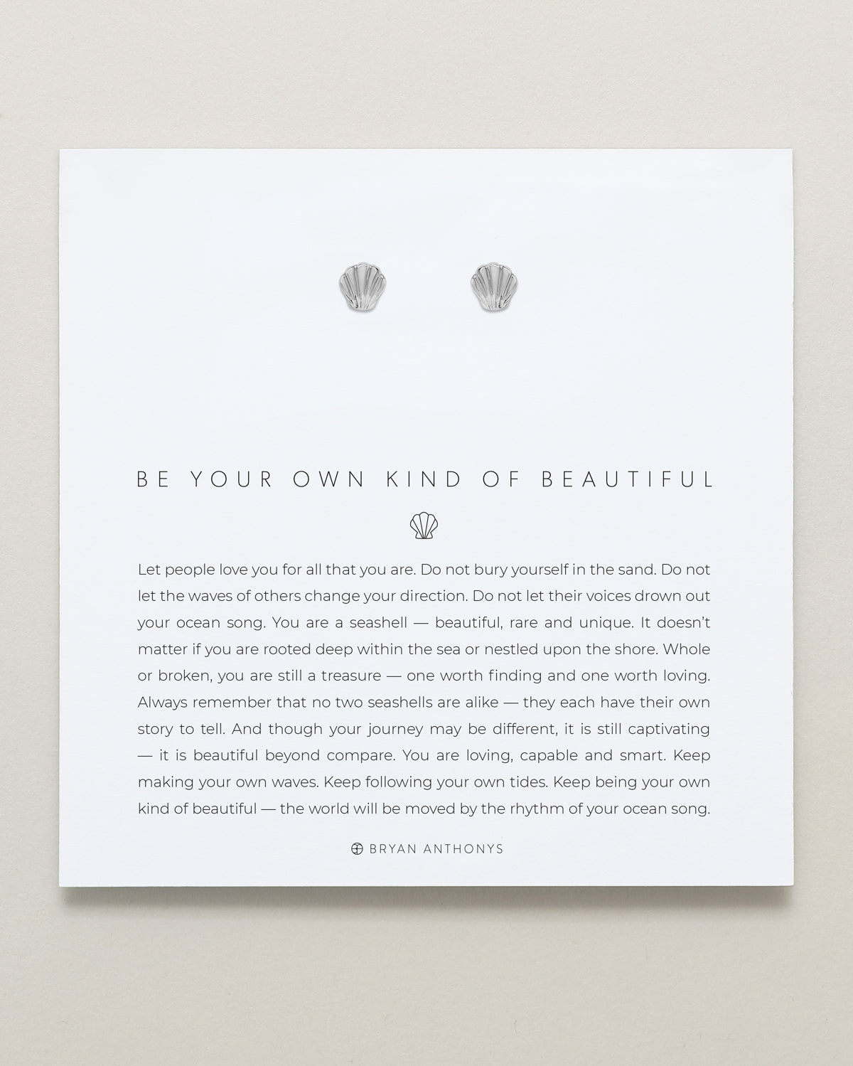 Bryan Anthonys Be Your Own Kind Of Beautiful Silver Stud Earrings On Card
