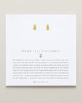 Bryan Anthonys Stand Tall Stay Sweet Gold Stud Earrings on card