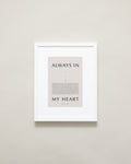 Bryan Anthonys Home Decor Purposeful Prints Always In My Heart Iconic Framed Print Tan Art With White Frame  11x14