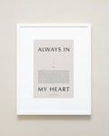 Bryan Anthonys Home Decor Purposeful Prints Always In My Heart Iconic Framed Print Tan Art With White Frame  16x20