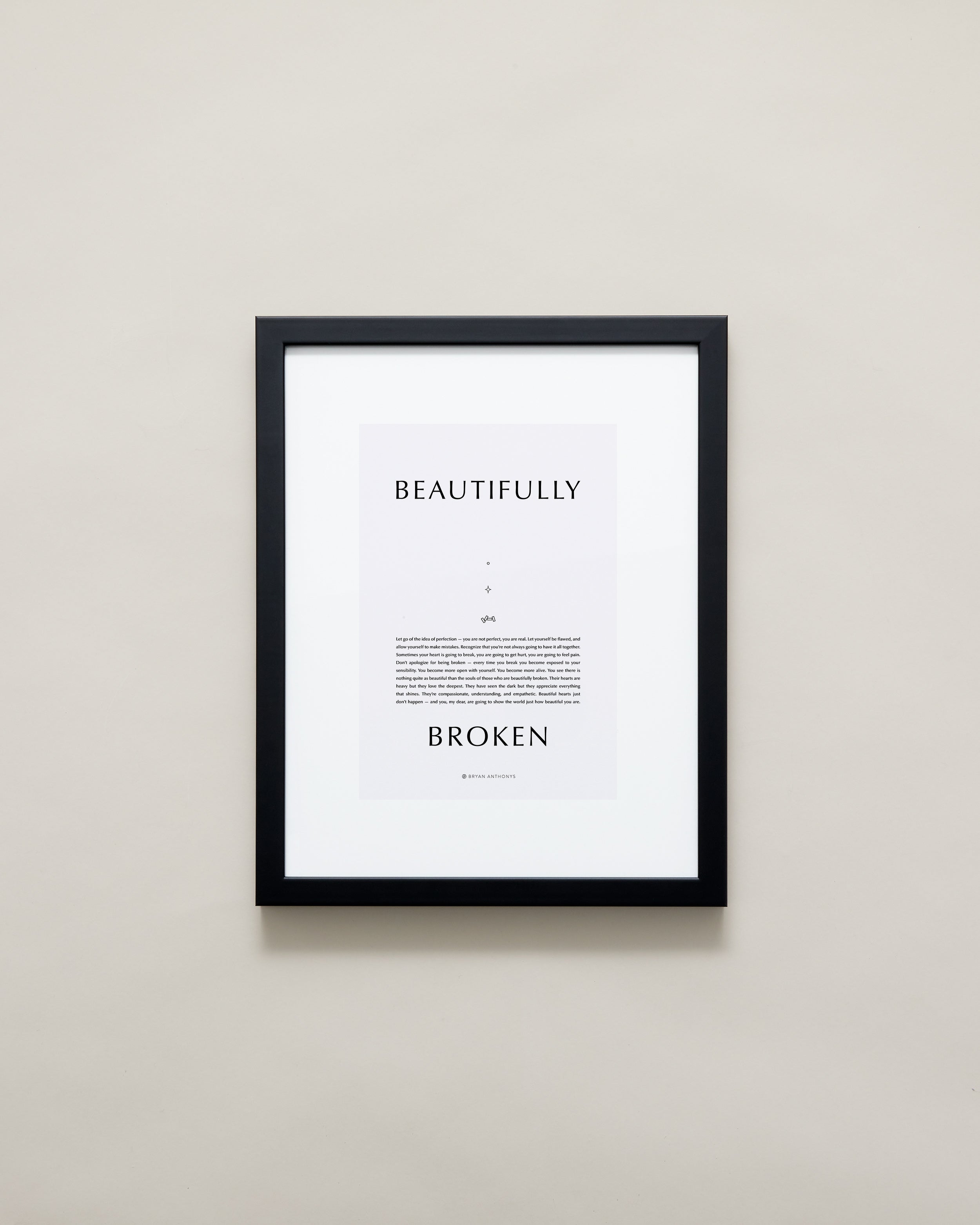 Bryan Anthonys Home Decor Purposeful Prints Beautifully Broken Iconic Framed Print Black Frame Gray Art 11x14