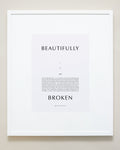 Bryan Anthonys Home Decor Purposeful Prints Beautifully Broken Iconic Framed Print White Frame Gray Art 20x24