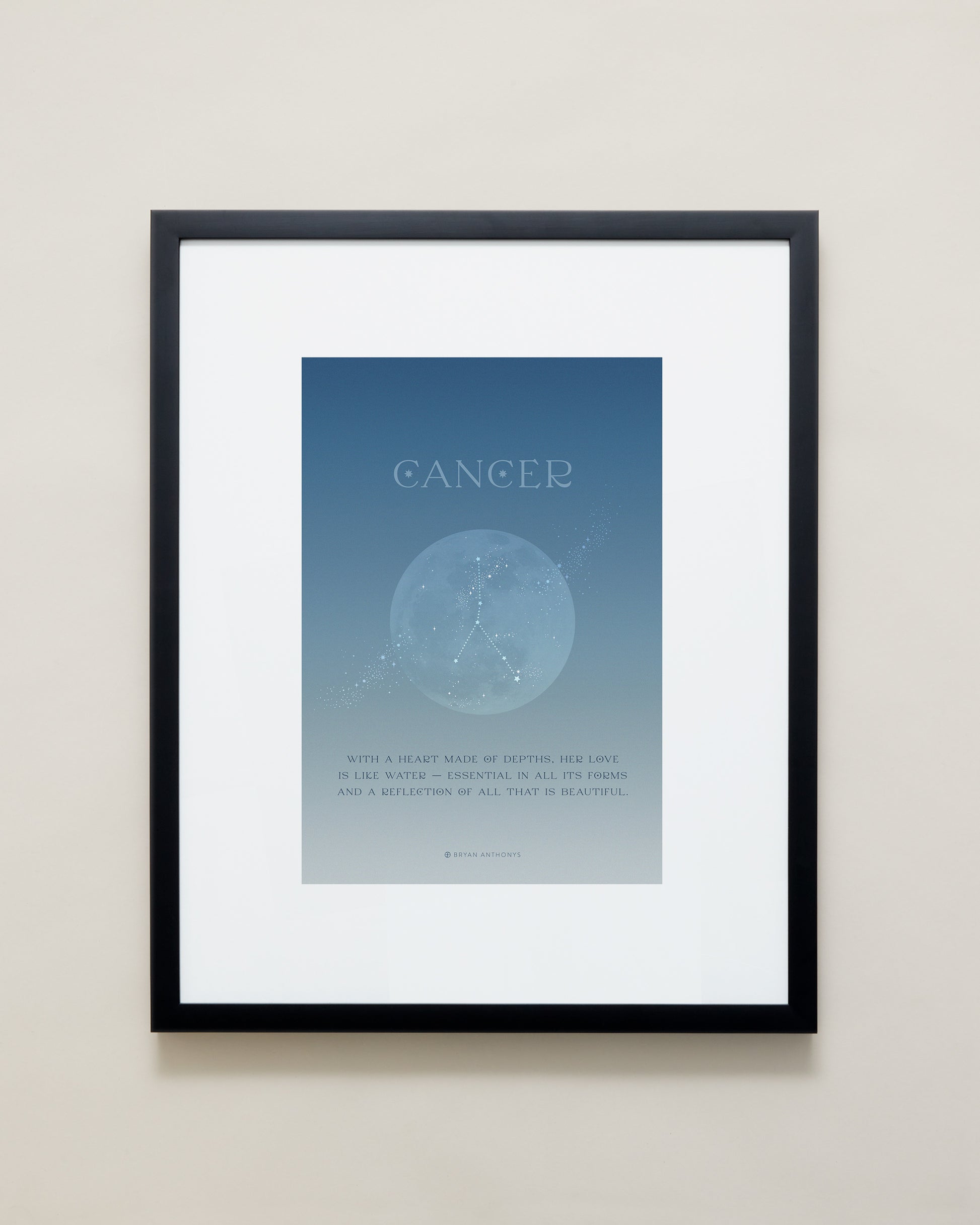 Bryan Anthonys Cancer Zodiac Framed Print Moon Graphic Print 16x20 Black Frame