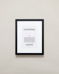 Bryan Anthonys Home Decor Purposeful Prints Chasing Light Iconic Framed Print Gray Art with Black Frame 11x14