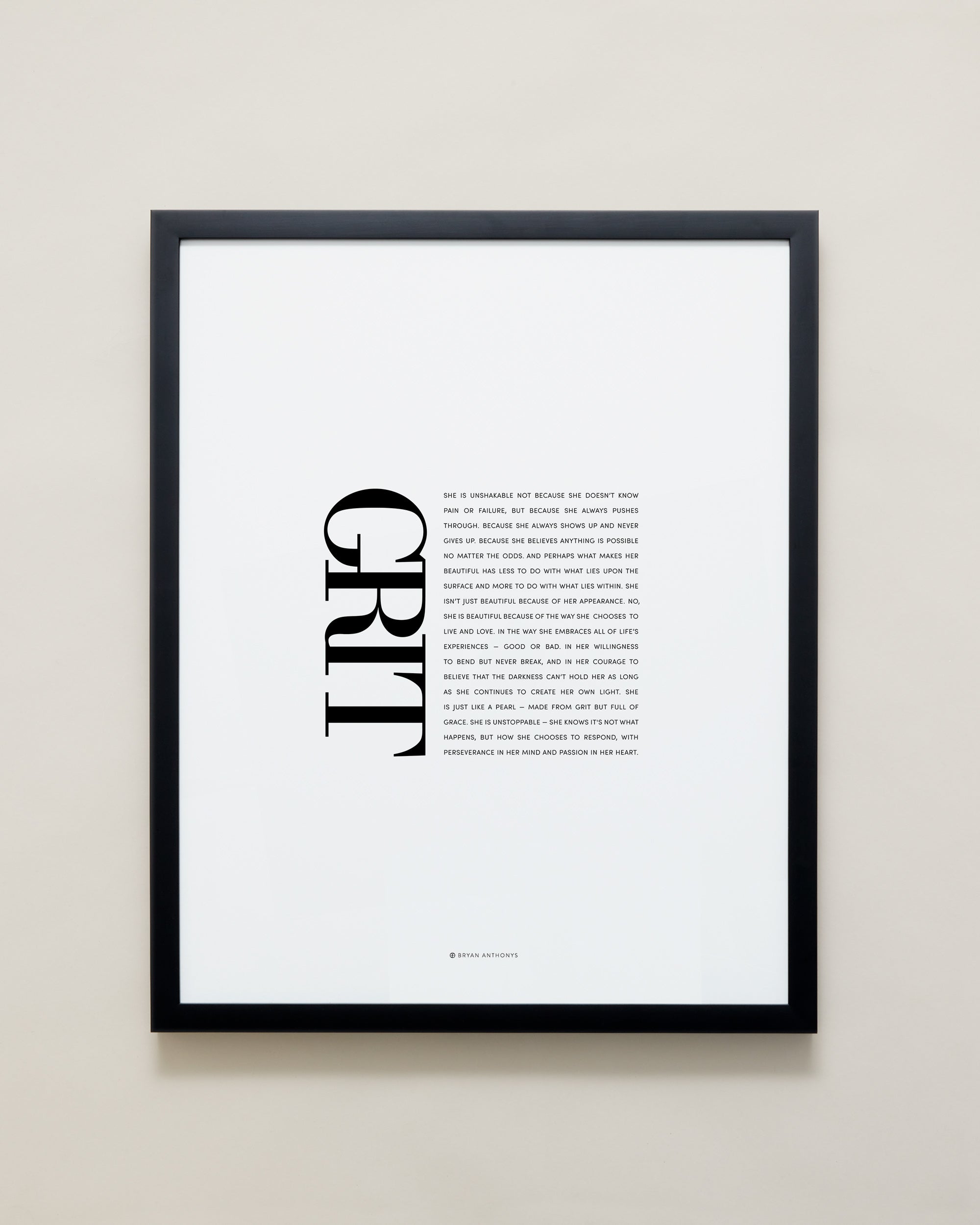 Bryan Anthonys Home Decor Framed Print Grit Frame Black 16x20