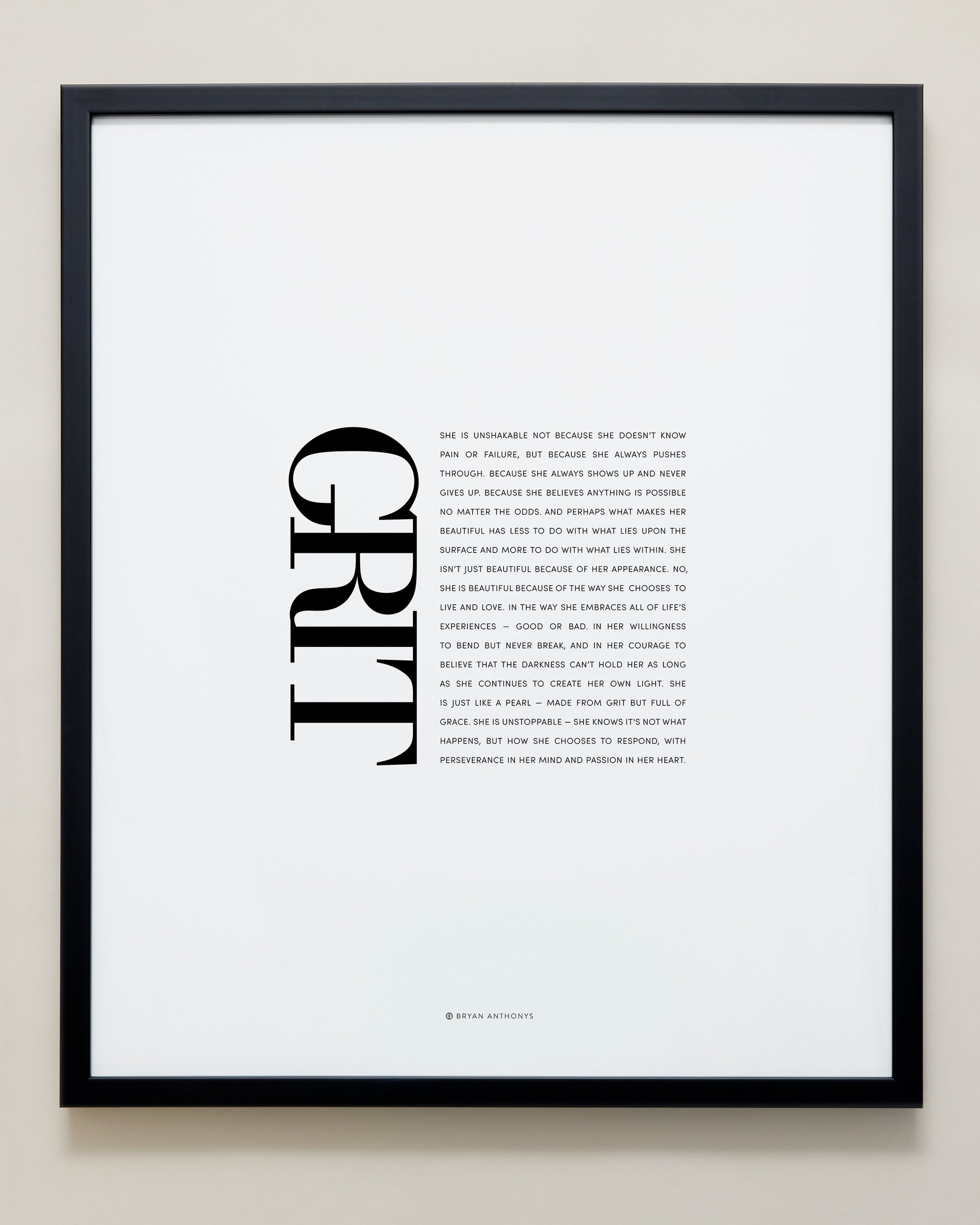 Bryan Anthonys Home Decor Framed Print Grit Frame Black 20x24