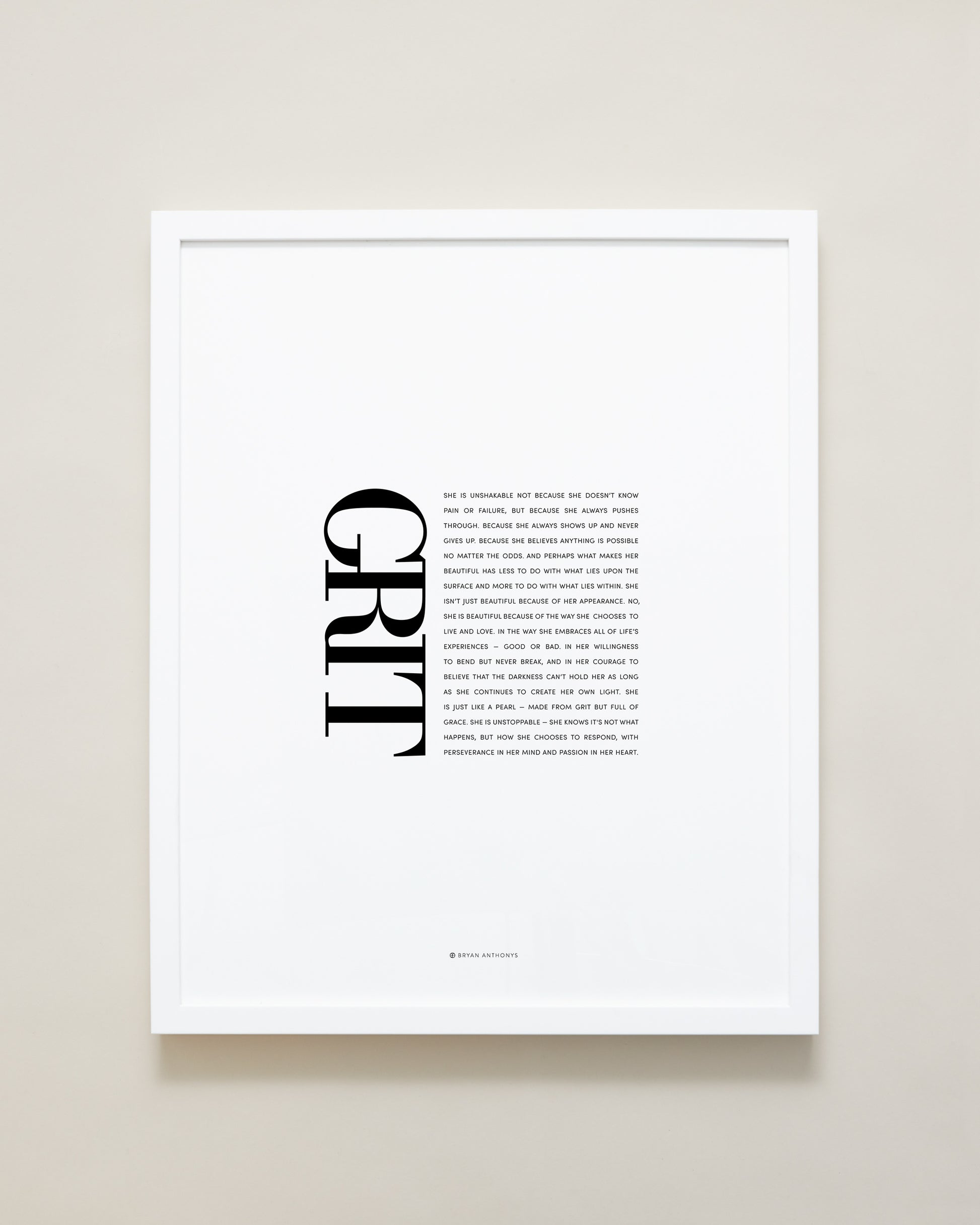 Bryan Anthonys Home Decor Framed Print Grit Frame White 16x20