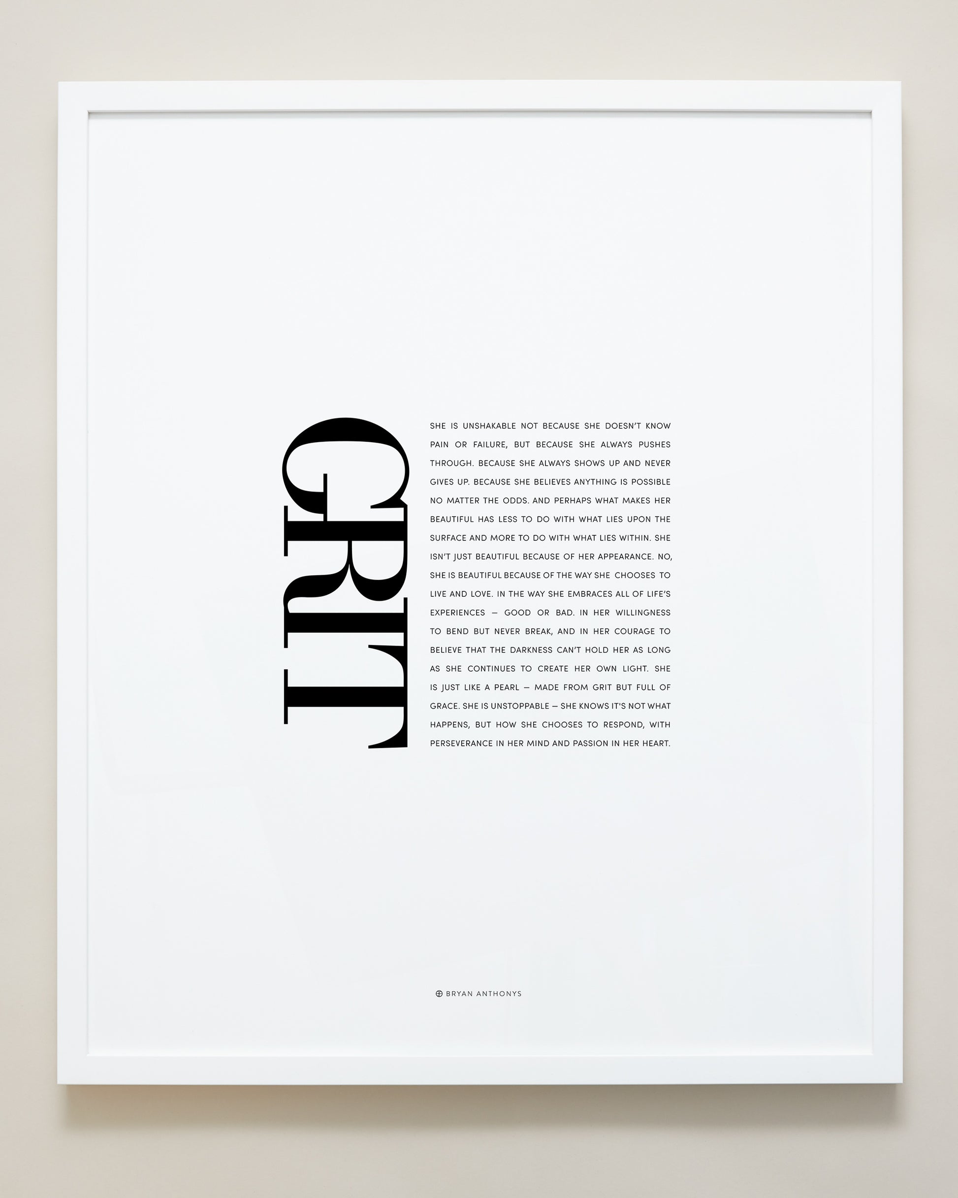 Bryan Anthonys Home Decor Framed Print Grit Frame White 20x24