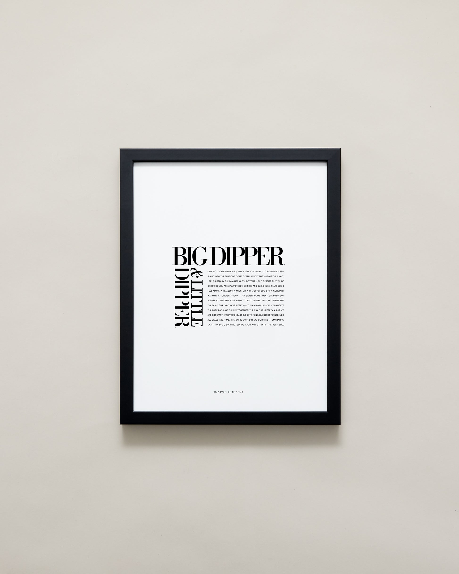 Bryan Anthonys Home Decor Big Dipper & Little Dipper Editorial Framed Print Black Frame 11x14