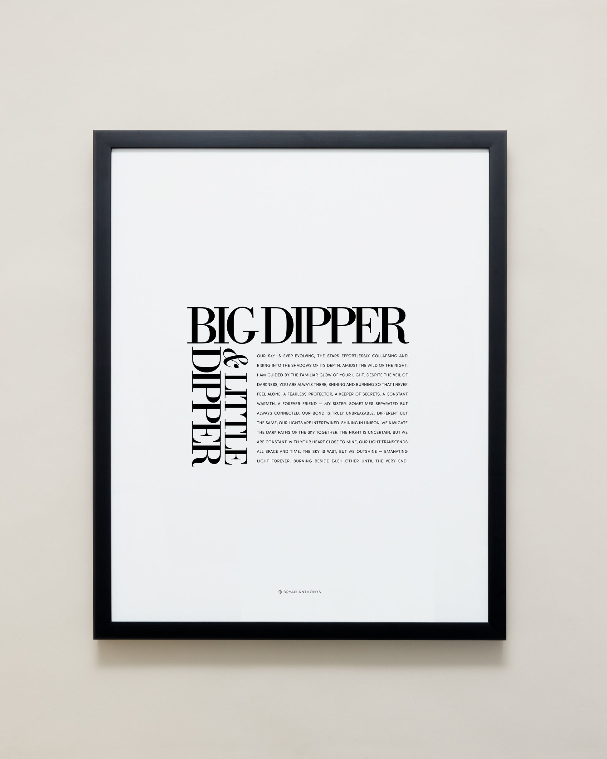 Bryan Anthonys Home Decor Big Dipper & Little Dipper Editorial Framed Print Black Frame 16x20