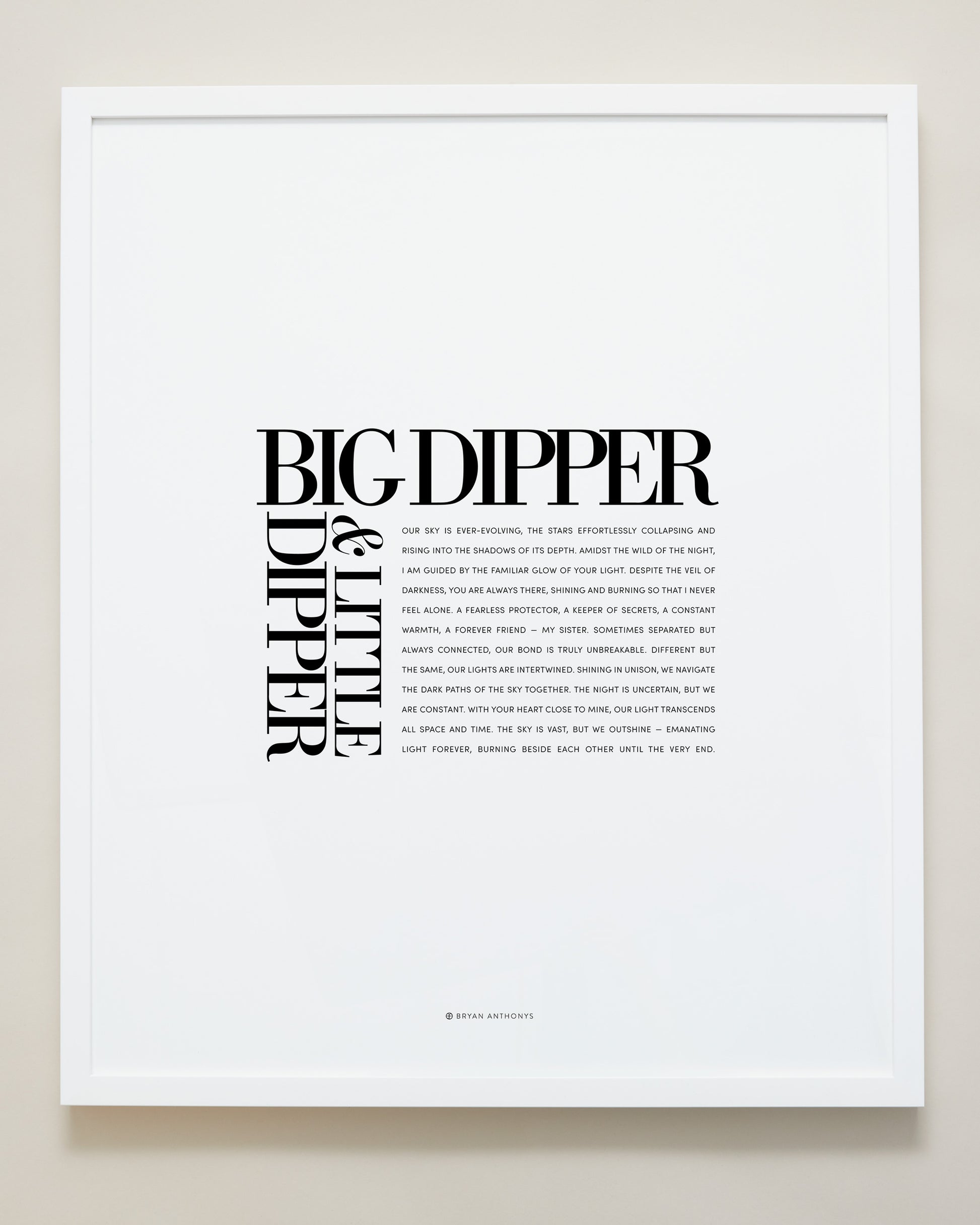 Bryan Anthonys Home Decor Big Dipper & Little Dipper Editorial Framed Print White Frame 20x24