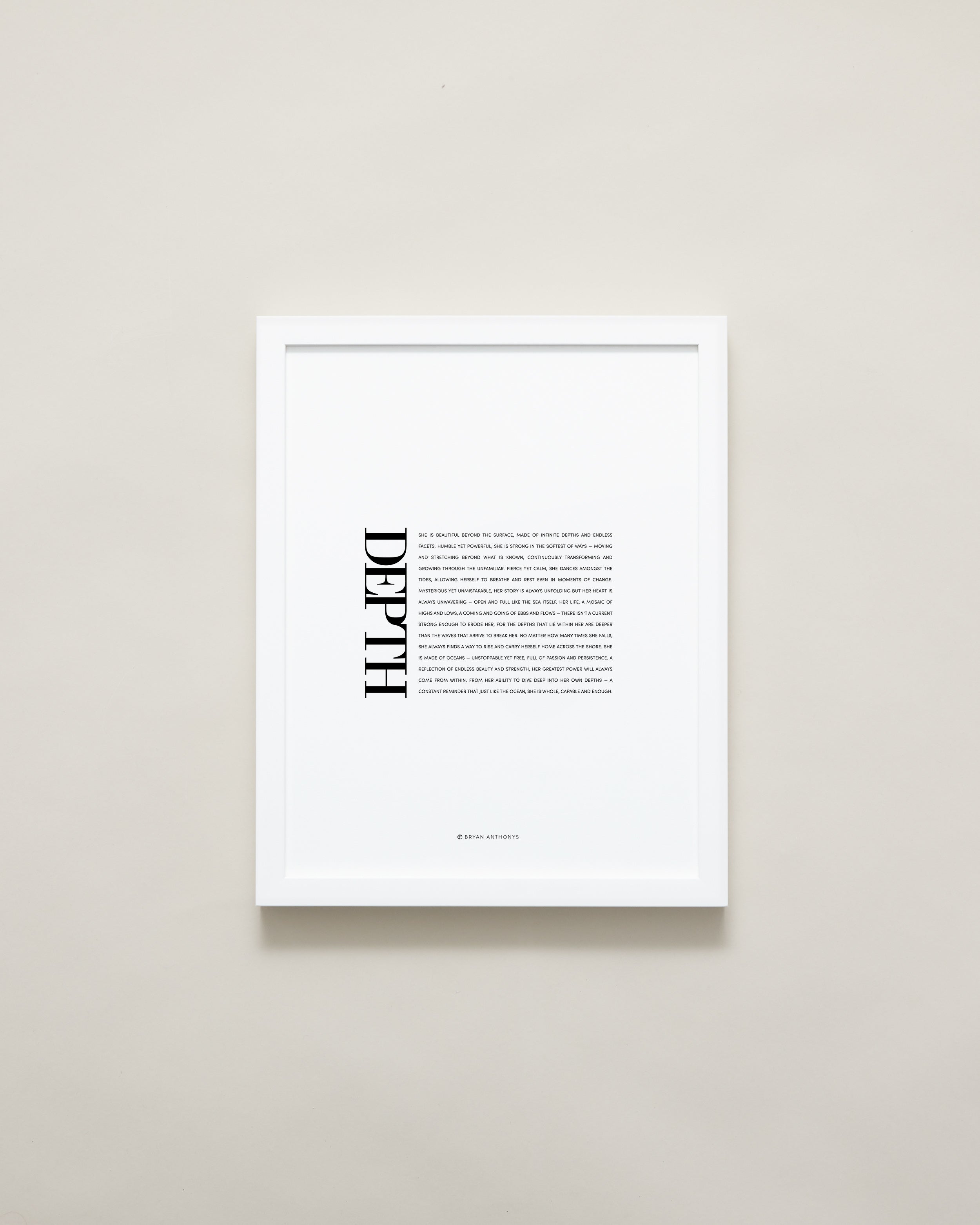 Bryan Anthonys Home Decor Purposeful Prints Depth Editorial Framed Print White Frame 11x14