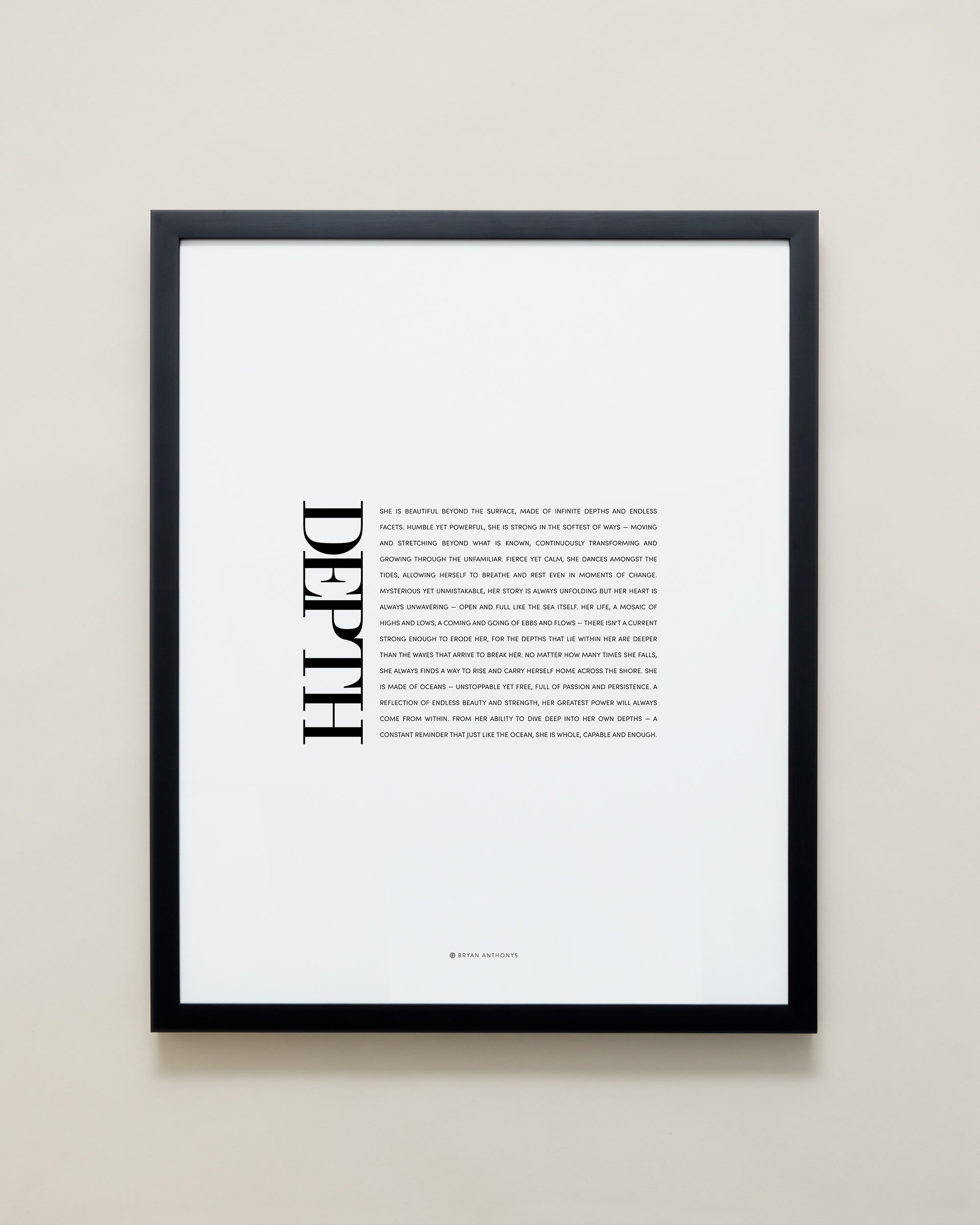 Bryan Anthonys Home Decor Purposeful Prints Depth Editorial Framed Print Black Frame 16x20