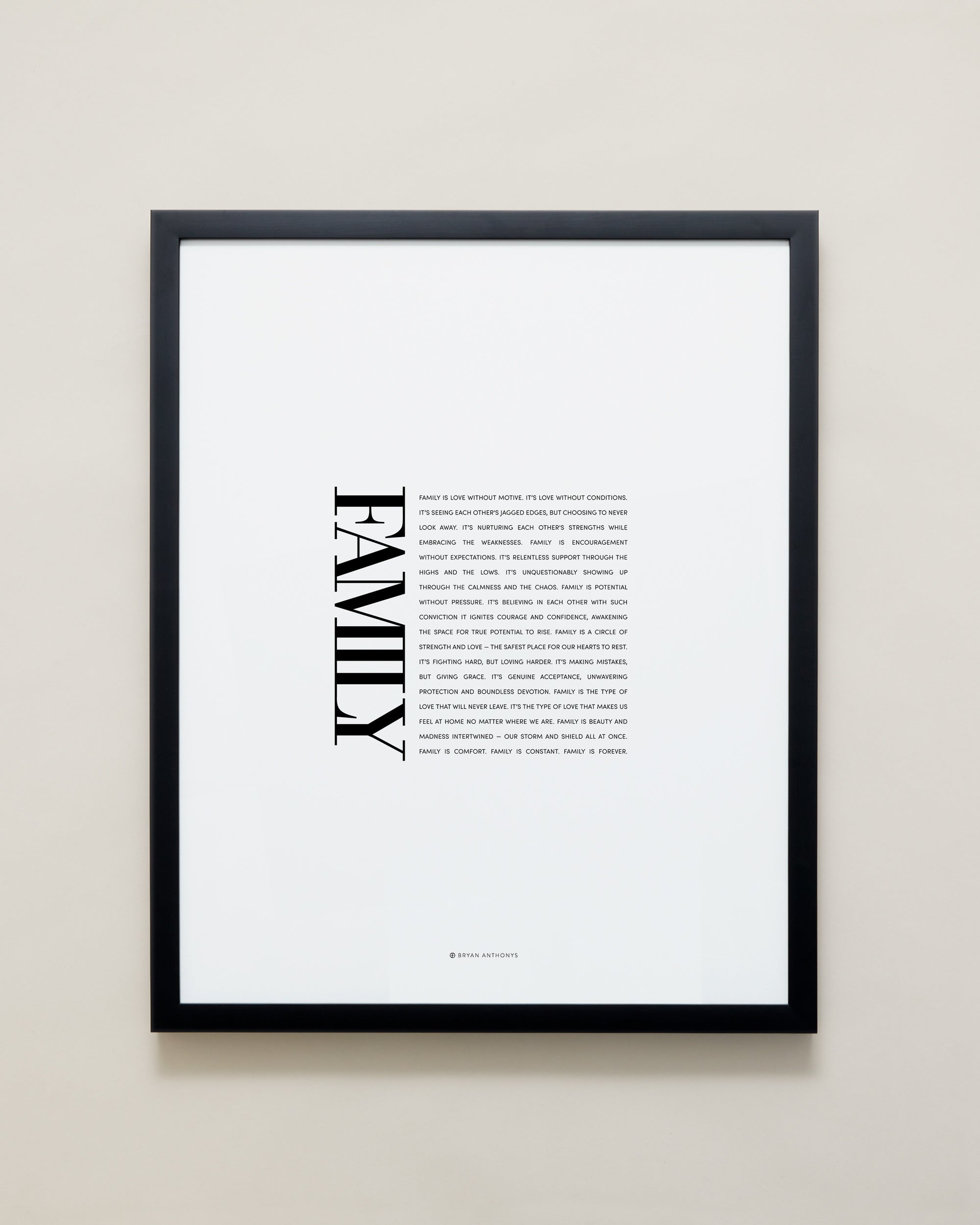 Bryan Anthonys Home Decor Family Editorial Framed Print Black Frame 16x20