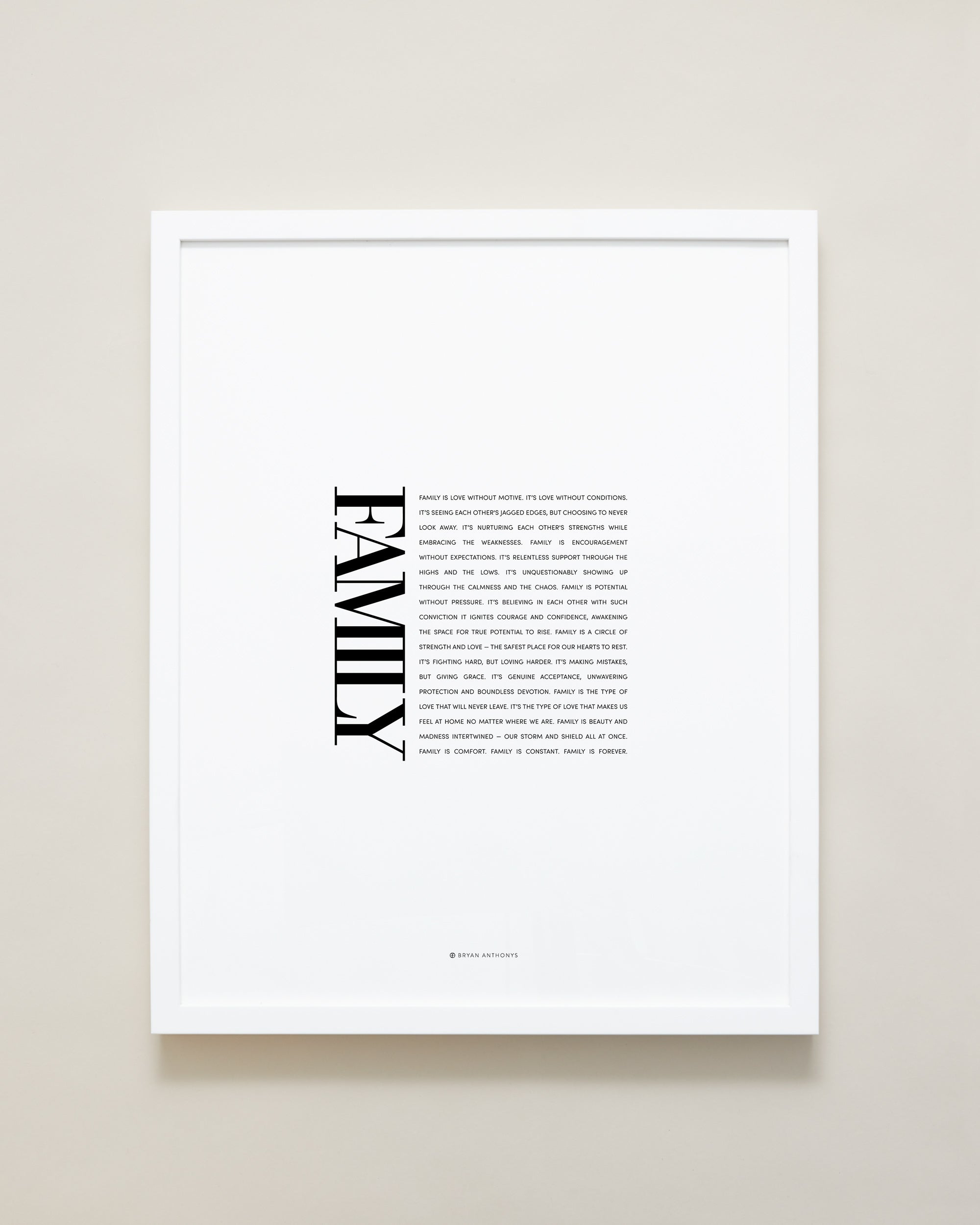 Bryan Anthonys Home Decor Family Editorial Framed Print White Frame 16x20