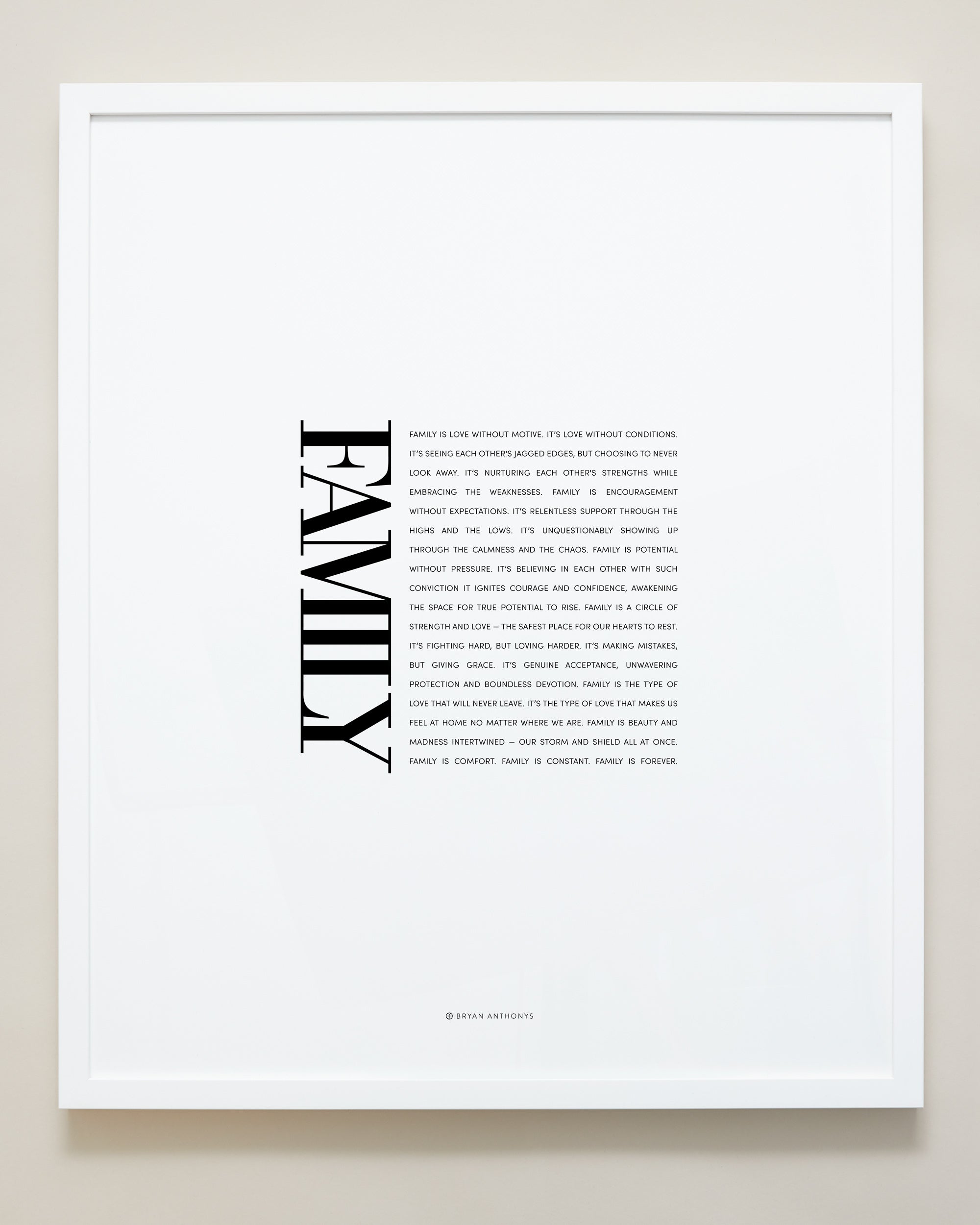 Bryan Anthonys Home Decor Family Editorial Framed Print White Frame 20x24