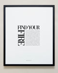 Bryan Anthonys Home decor Purposeful Prints Find Your Fire Editorial Framed Print Black Frame 20x24
