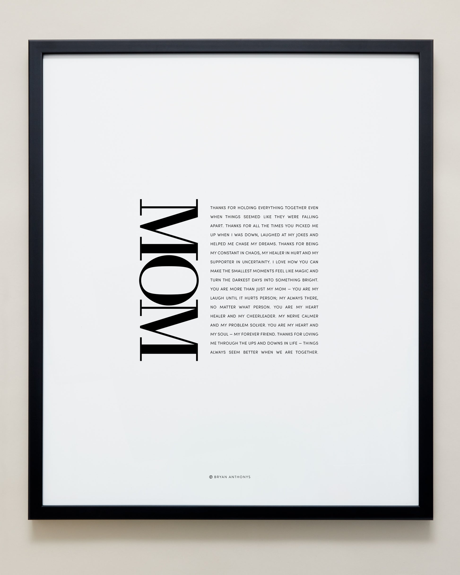 Bryan Anthonys Home Decor Mom Editorial Framed Print Black Frame 20x24