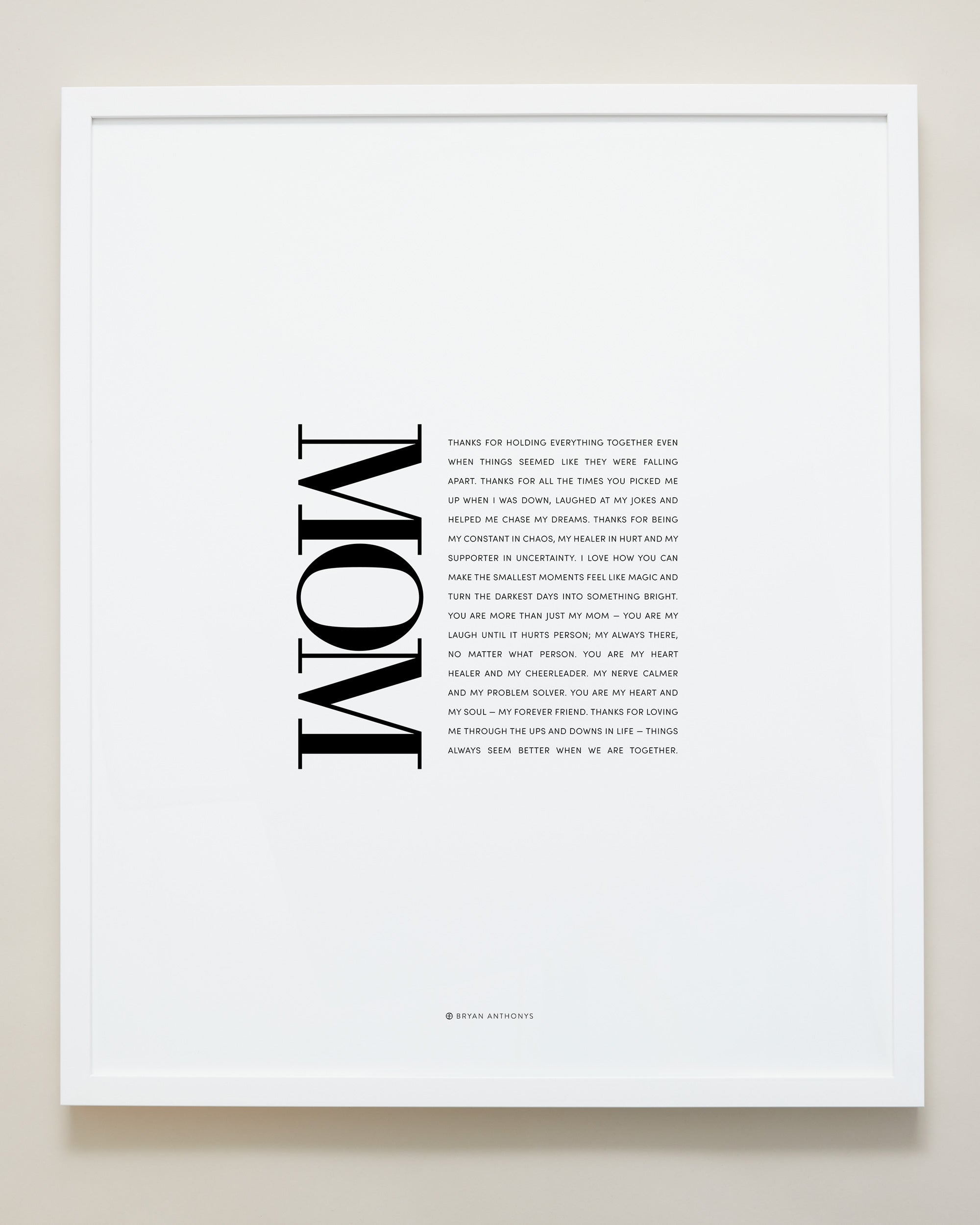 Bryan Anthonys Home Decor Mom Editorial Framed Print White Frame 20x24