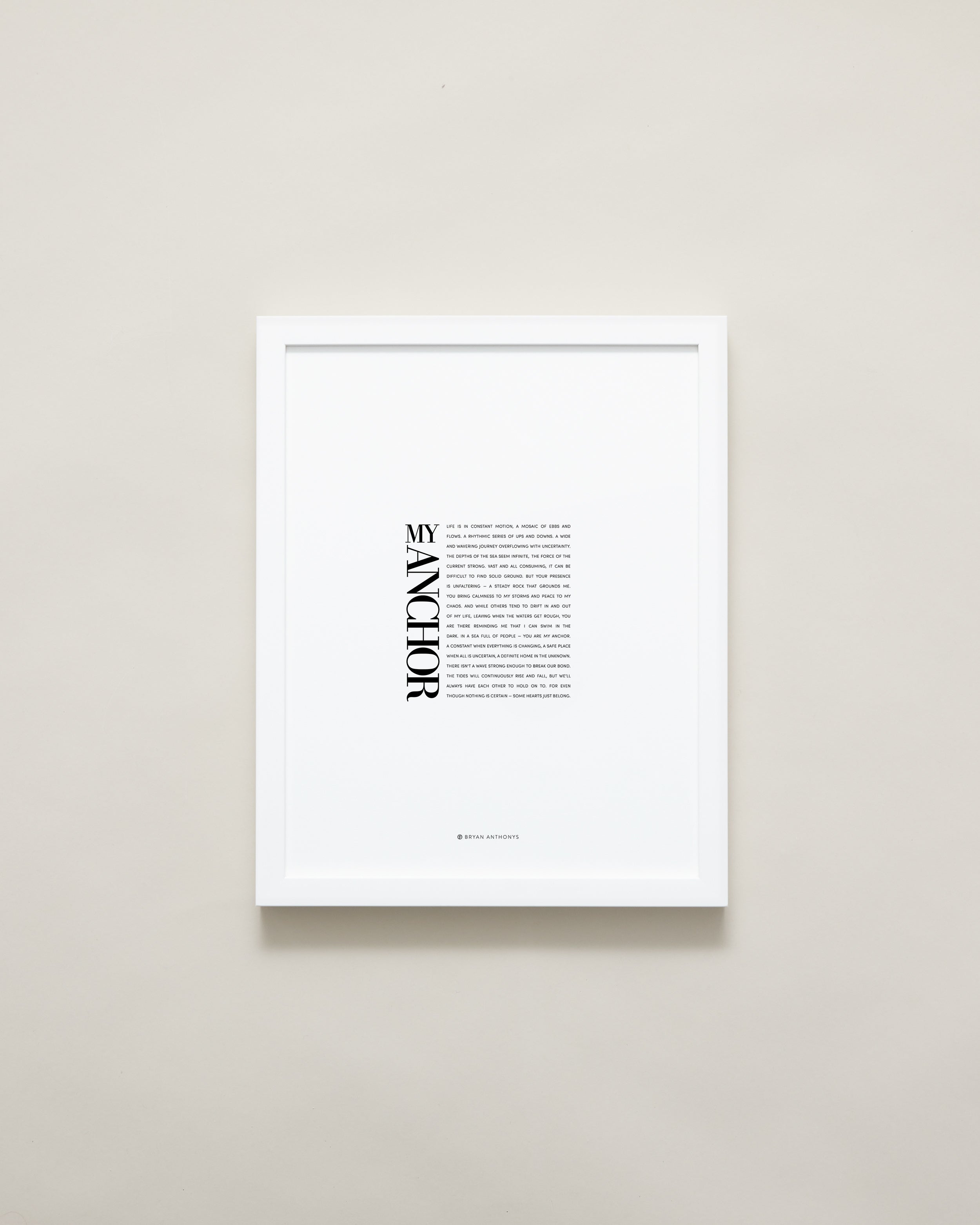 Bryan Anthonys Home Decor Purposeful Prints My Anchor Editorial Framed Print White 11x14