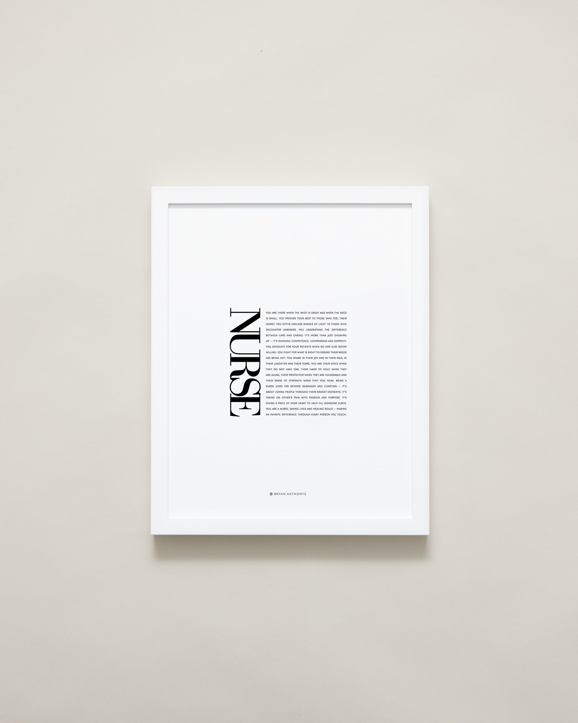 Bryan Anthonys Home Decor Purposeful Prints Nurse Editorial Framed Print White 11x14