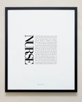Bryan Anthonys Home Decor Purposeful Prints Nurse Editorial Framed Print Black 20x24