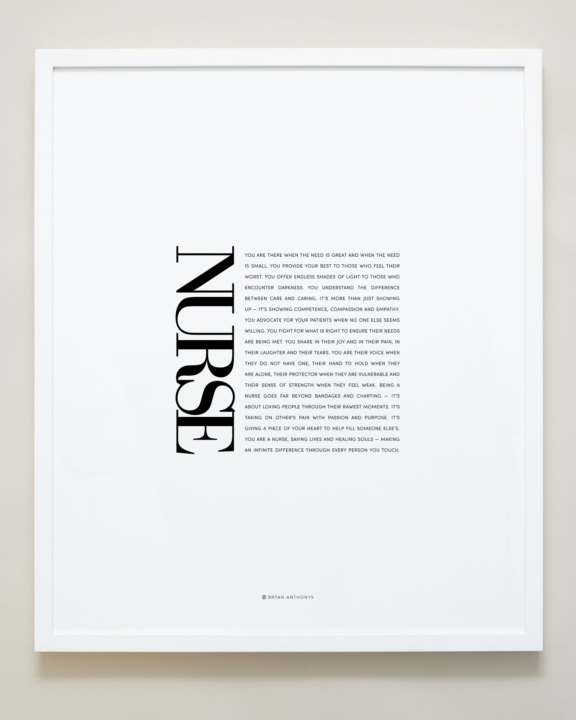 Bryan Anthonys Home Decor Purposeful Prints Nurse Editorial Framed Print White 20x24