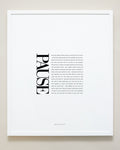 Bryan Anthonys Home Decor Purposeful Prints Pause Editorial Framed Print White 20x24 