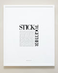Bryan Anthonys Home Decor Purposeful Prints Stick Together Editorial Framed Print White 20x24