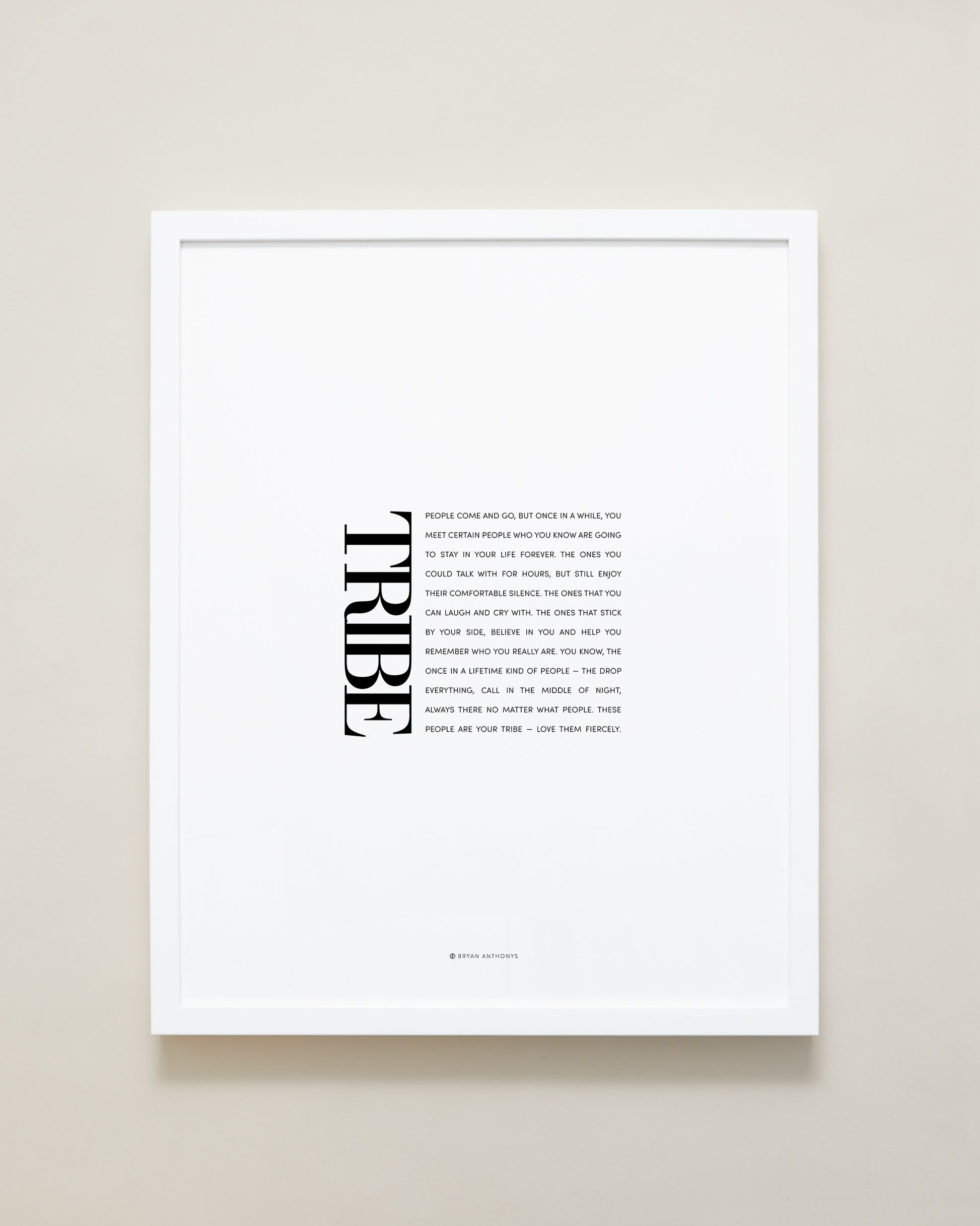 Tribe Editorial Framed Print showcase with white frame