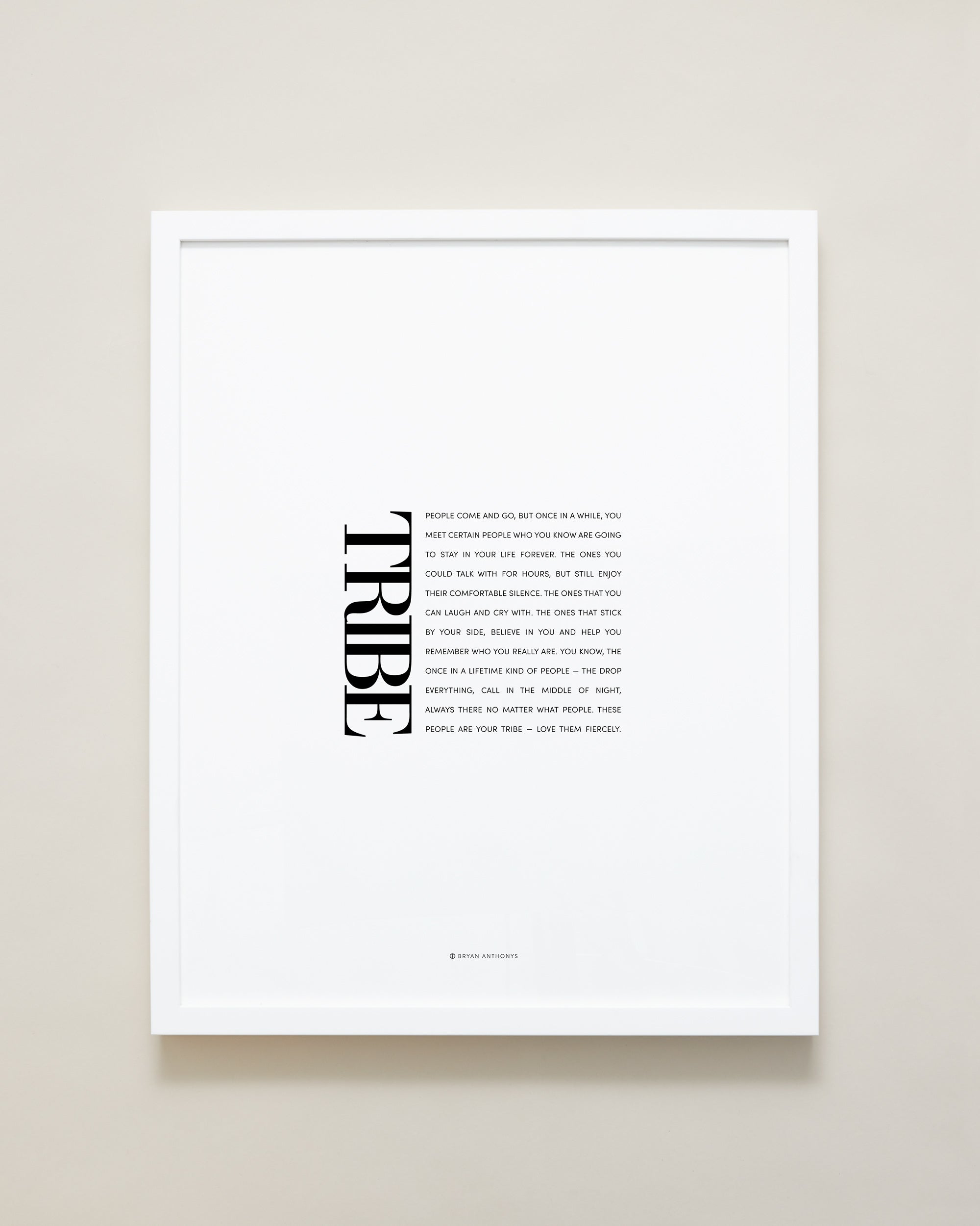 Tribe Editorial Framed Print showcase with white frame