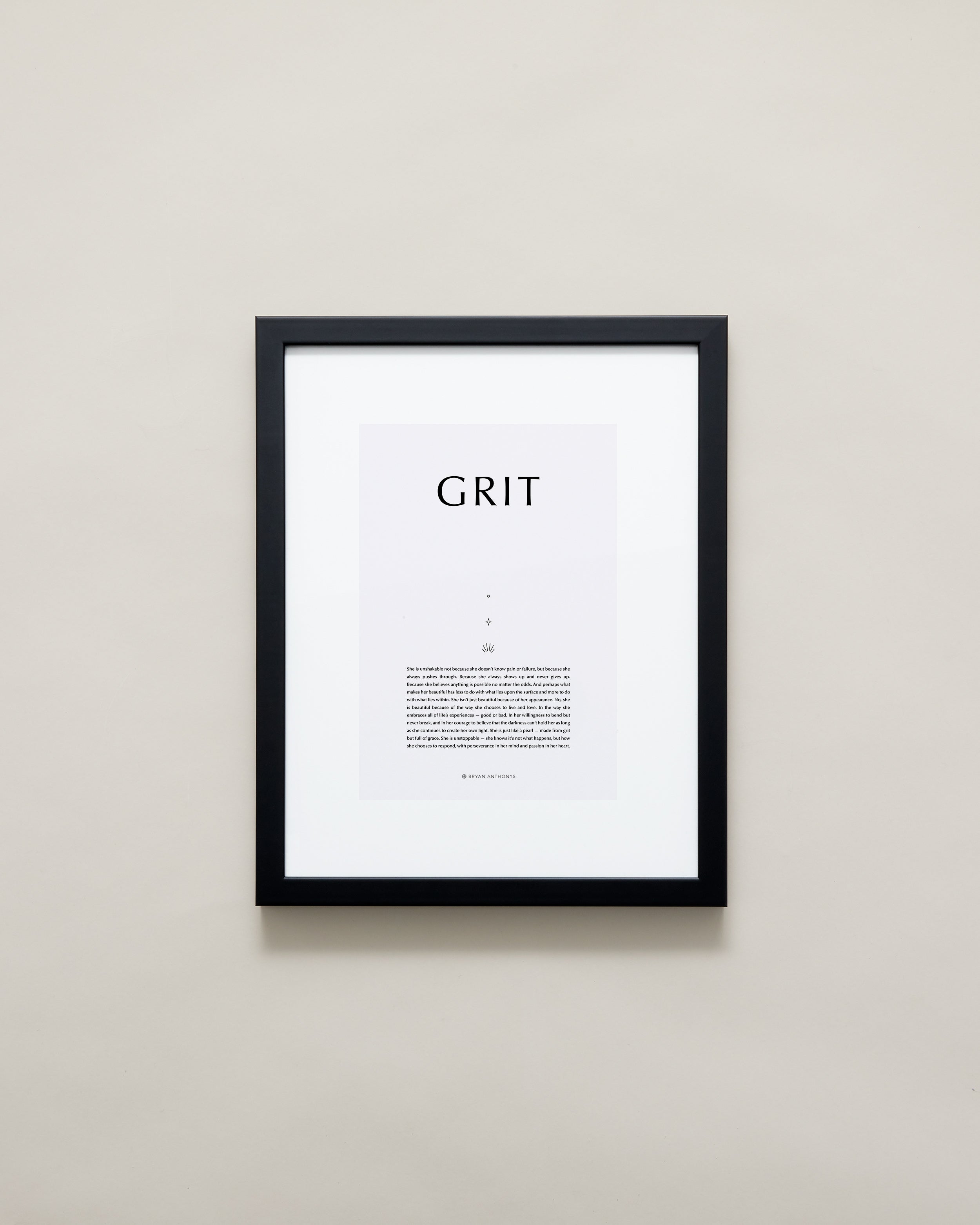 Bryan Anthonys Home Decor Grit Iconic Framed Print 11x14 Black with Gray