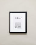 Bryan Anthonys Home Decor Purposeful Prints Highs and Lows Iconic Framed Print Black with Gray 11x14