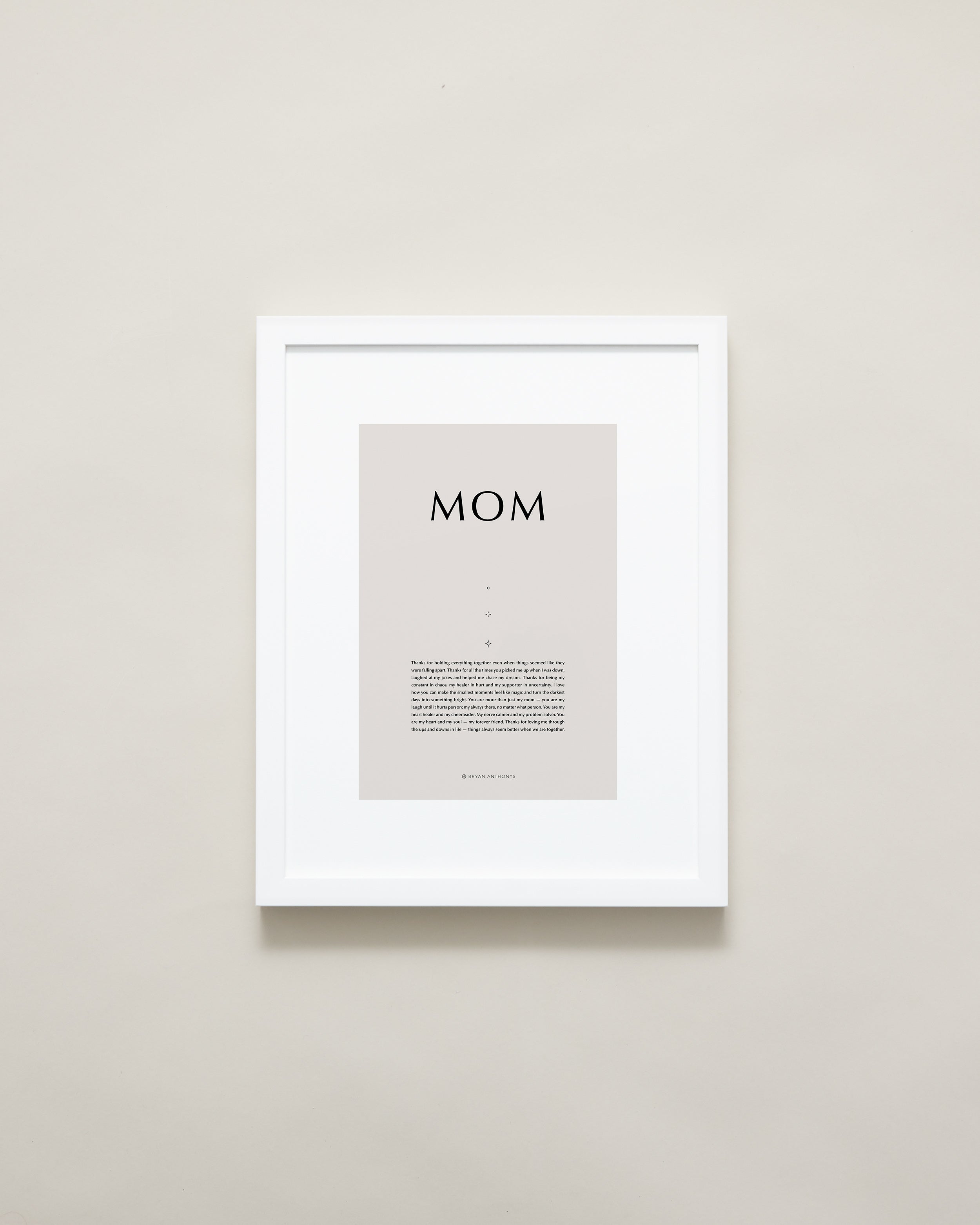 Bryan Anthonys Purposeful Prints Home Decor Mom Iconic Framed Print Tan Art With White Frame 11x14